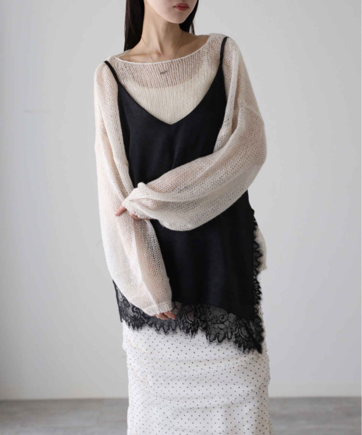 model：164cm. 着用サイズ：FREE
