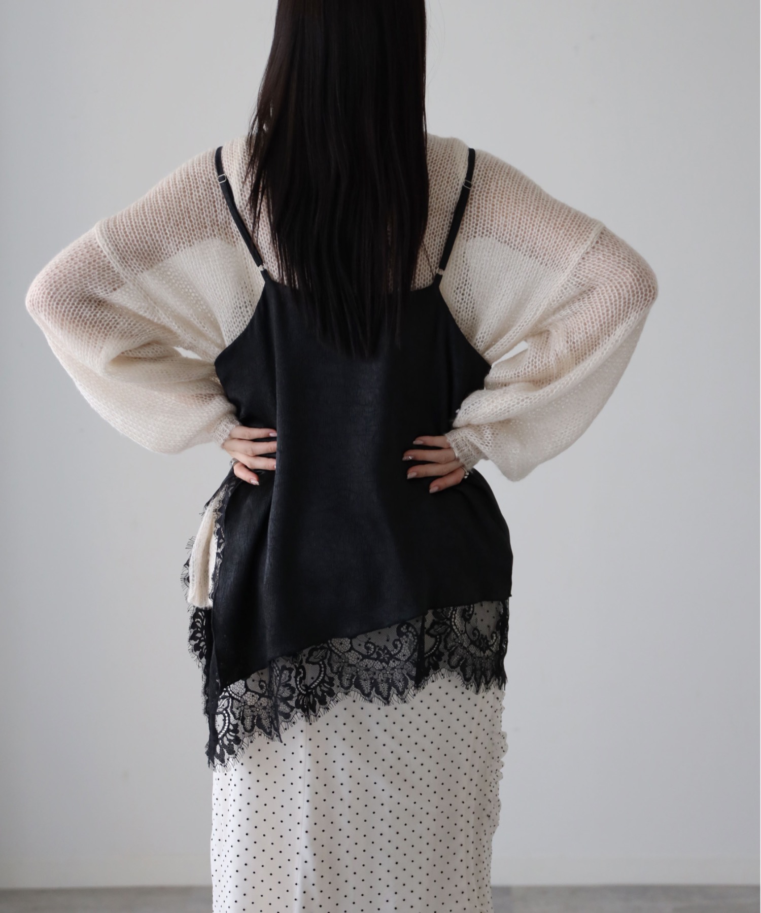 model：164cm. 着用サイズ：FREE