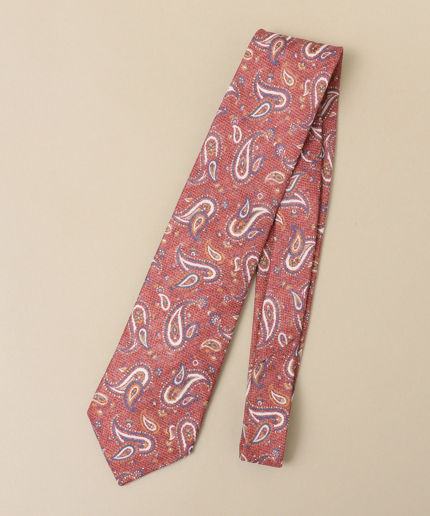 日本に SHIPSStefanobigi: リネン １着でも送料無料 カラー ペイズリー ネクタイ