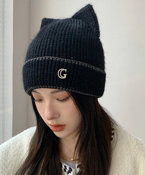 A'GEM/9 × .kom『.kom/ドットケーオーエム』 猫耳ニットビーニー