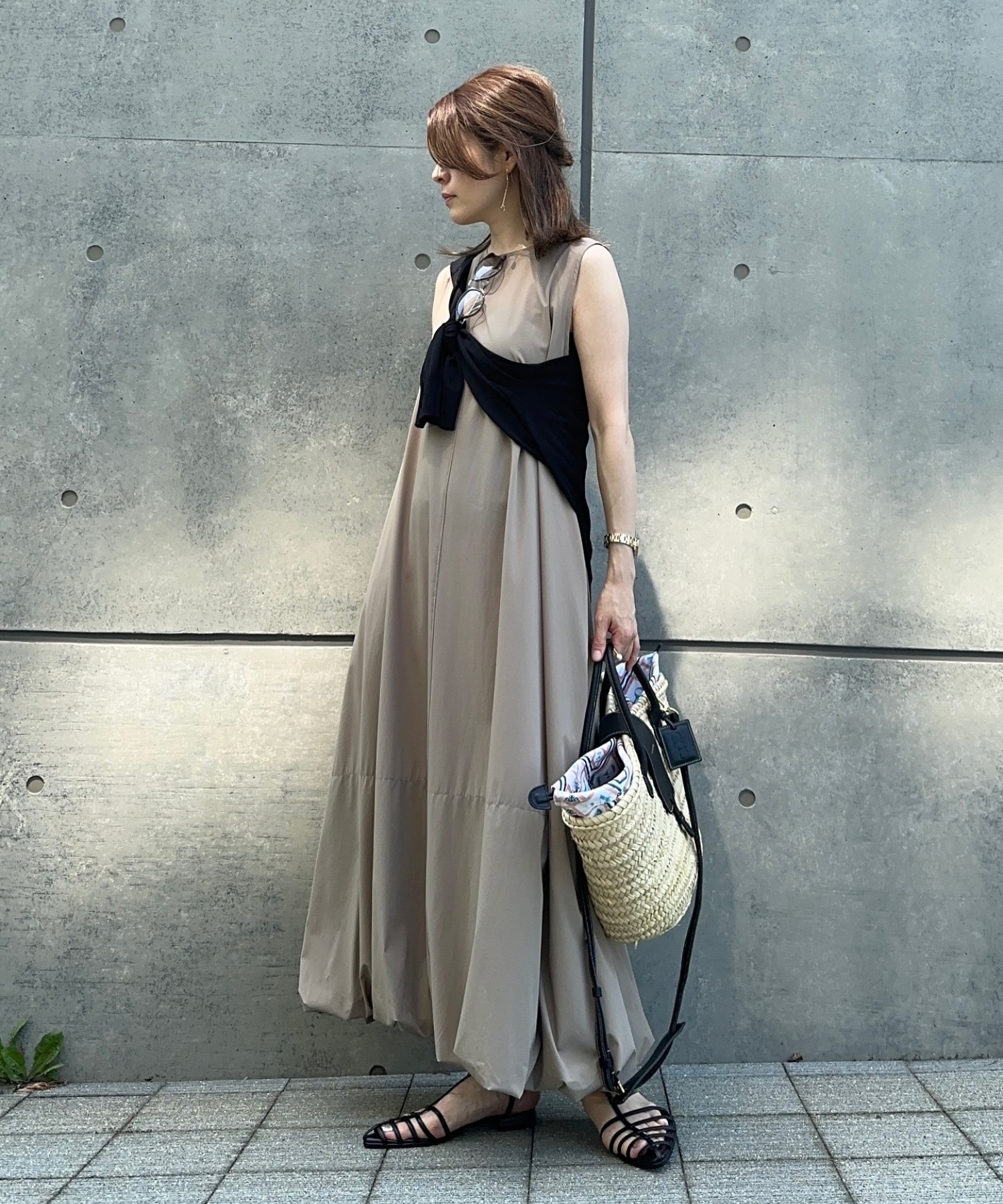 model：H158 着用サイズ：FREE カラー：BEIGE