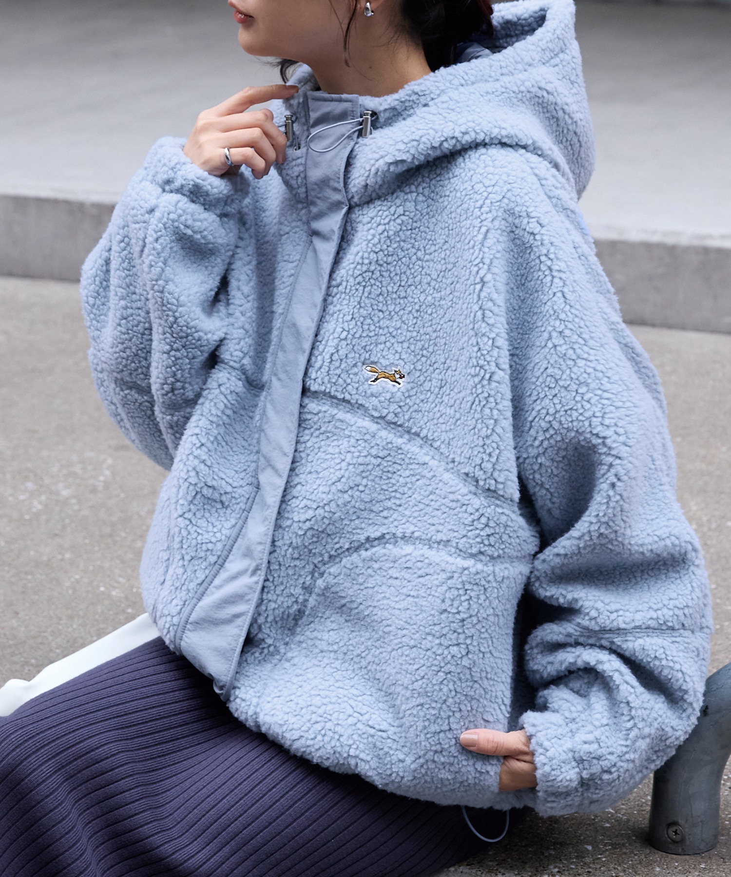 PENNEYS/ペニーズ 別注 THE FOX ロゴ ワンポイント刺繍 ドロスト