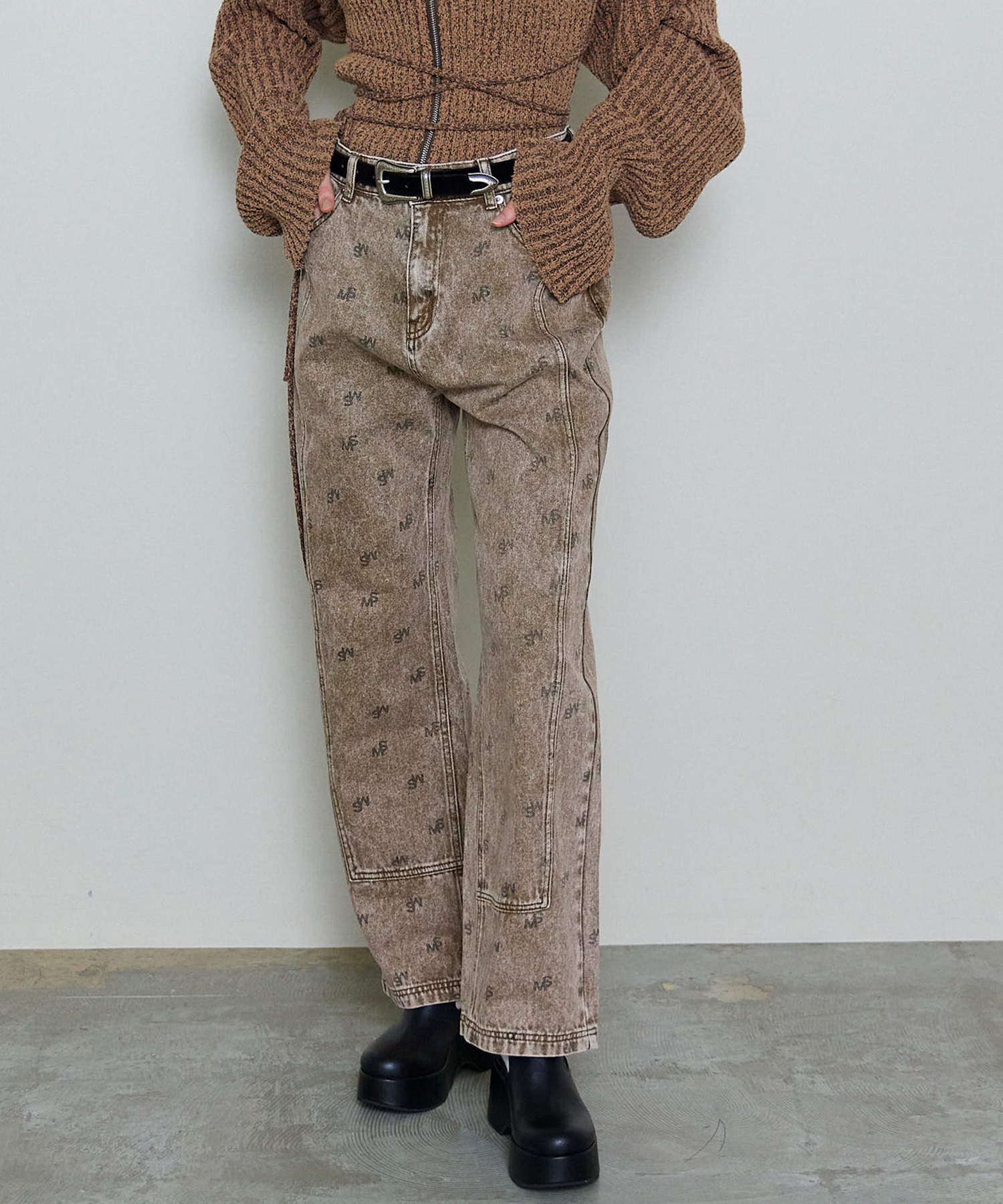 Monogram Print Denim Pants/モノグラムプリントデニム【MAISON