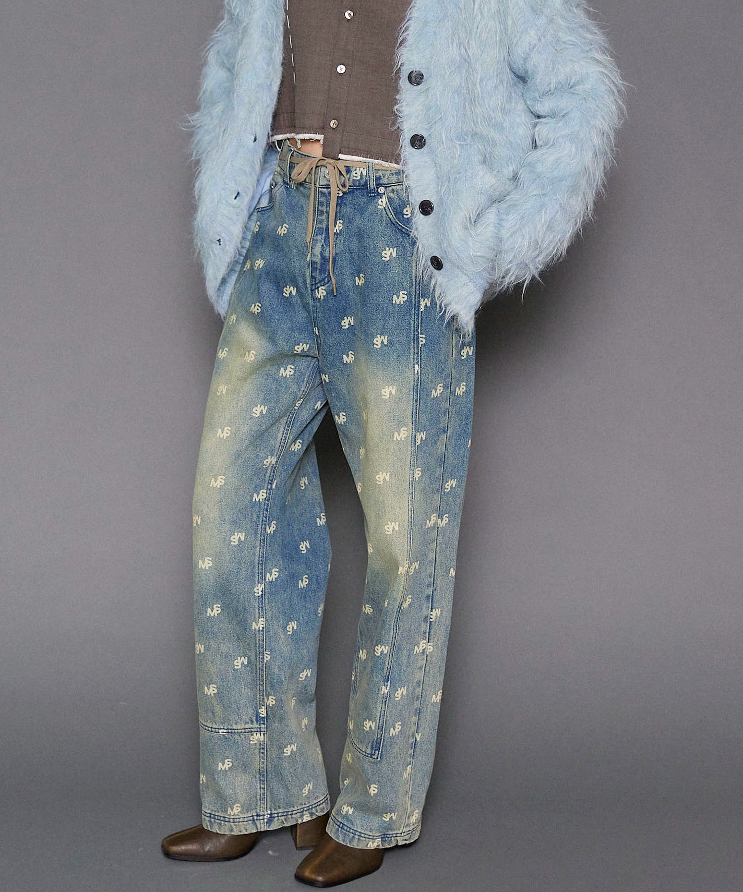 Monogram Print Denim Pants/モノグラムプリントデニム【MAISON