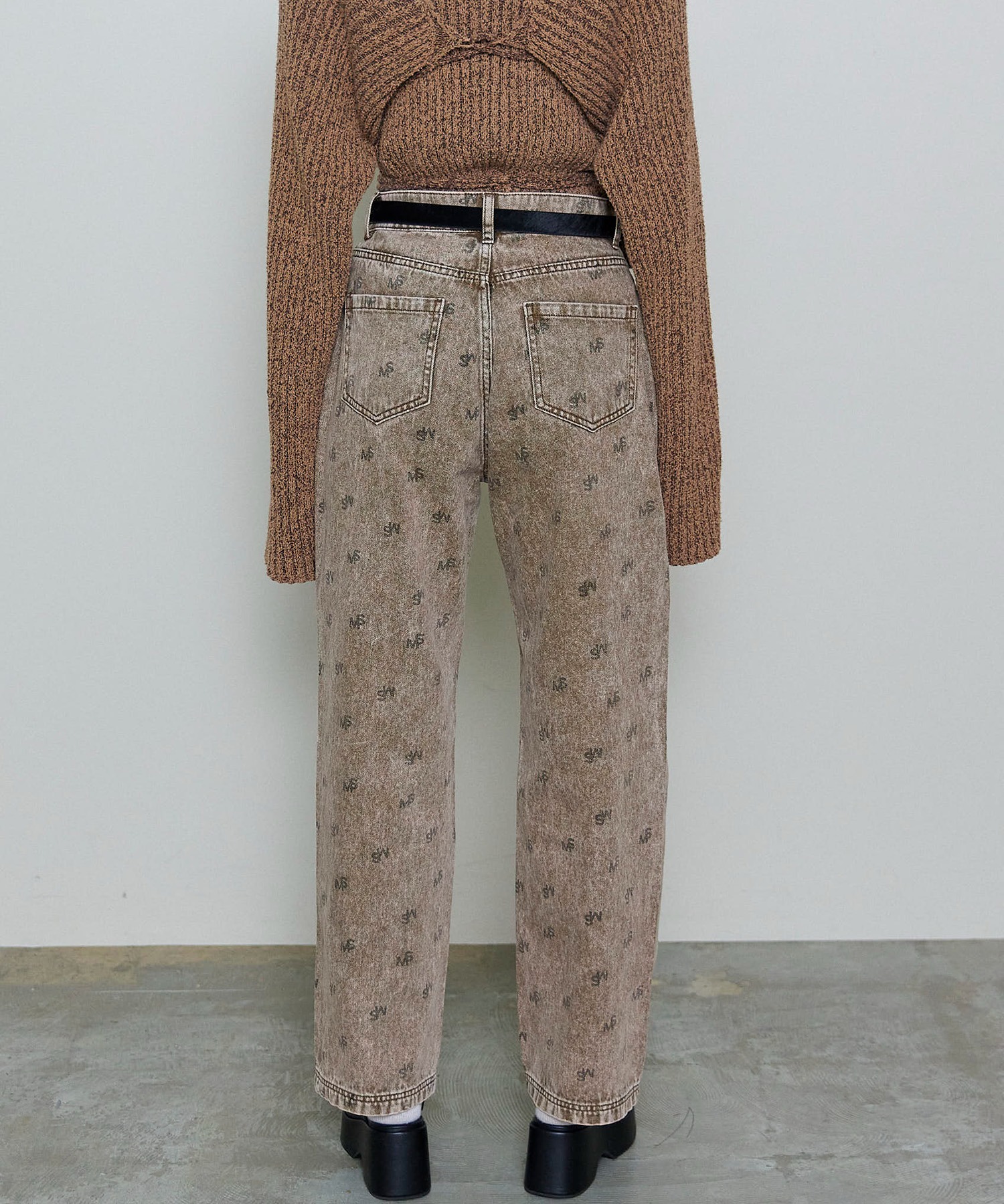 Monogram Print Denim Pants/モノグラムプリントデニム【MAISON