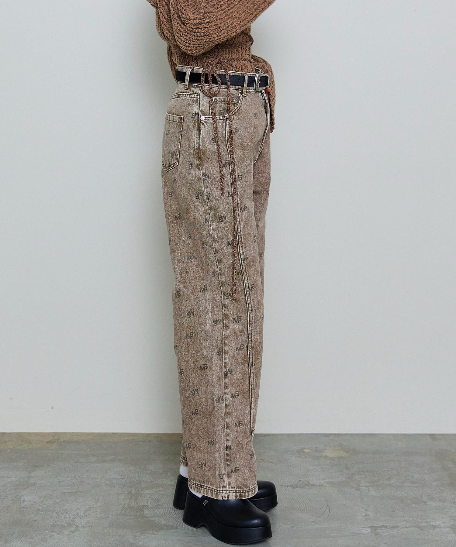 Monogram Print Denim Pants/モノグラムプリントデニム【MAISON