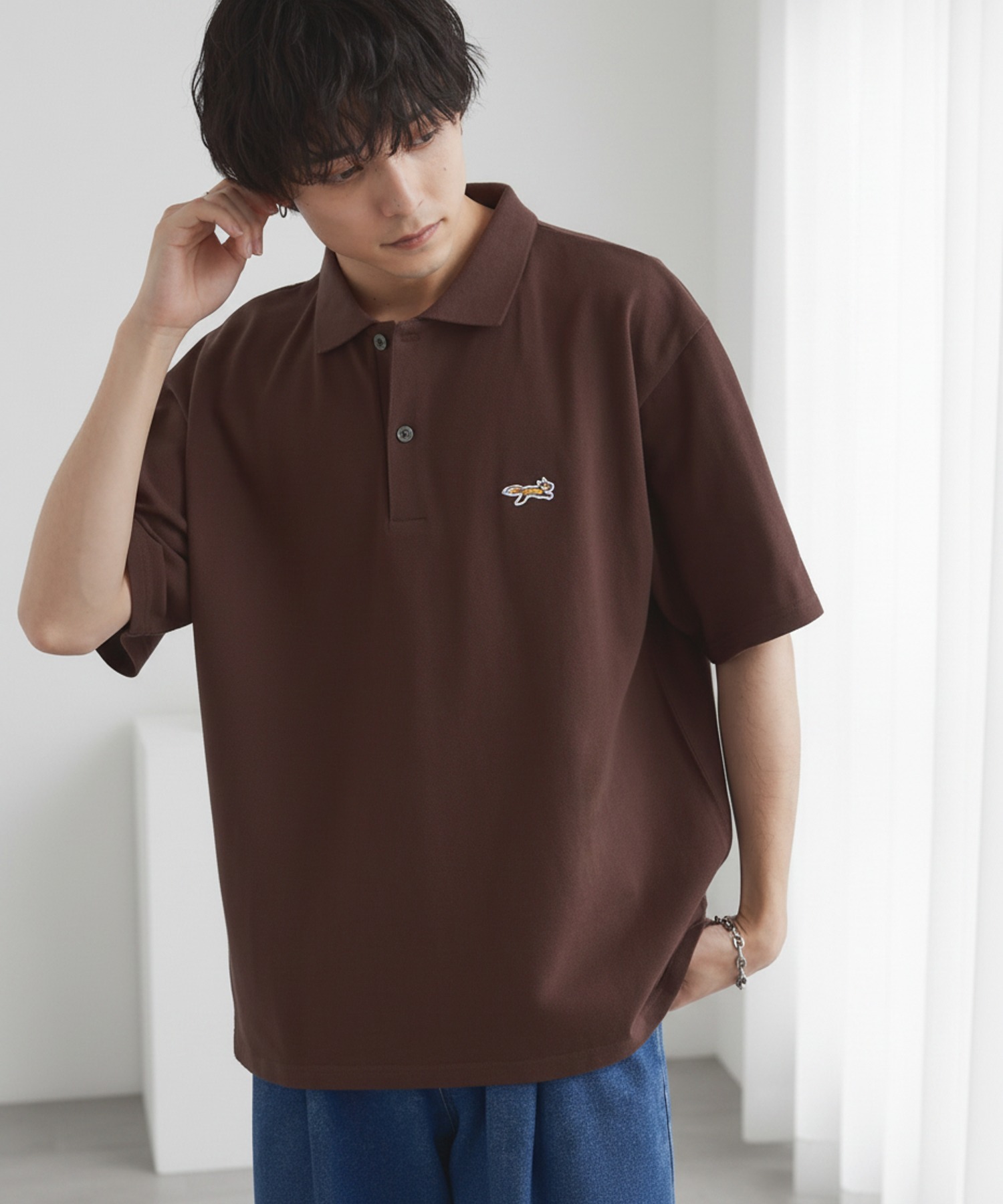 KAPITAL 刺繍付きポロシャツ ダークブラウン ポロ（コットン） ブラウン - ロエベ 日本 公式サイト