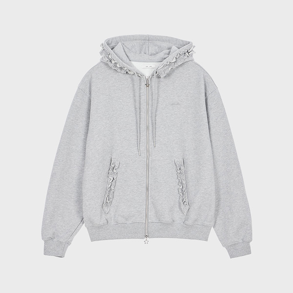 Frill Hoodie Zip‑up (серый)