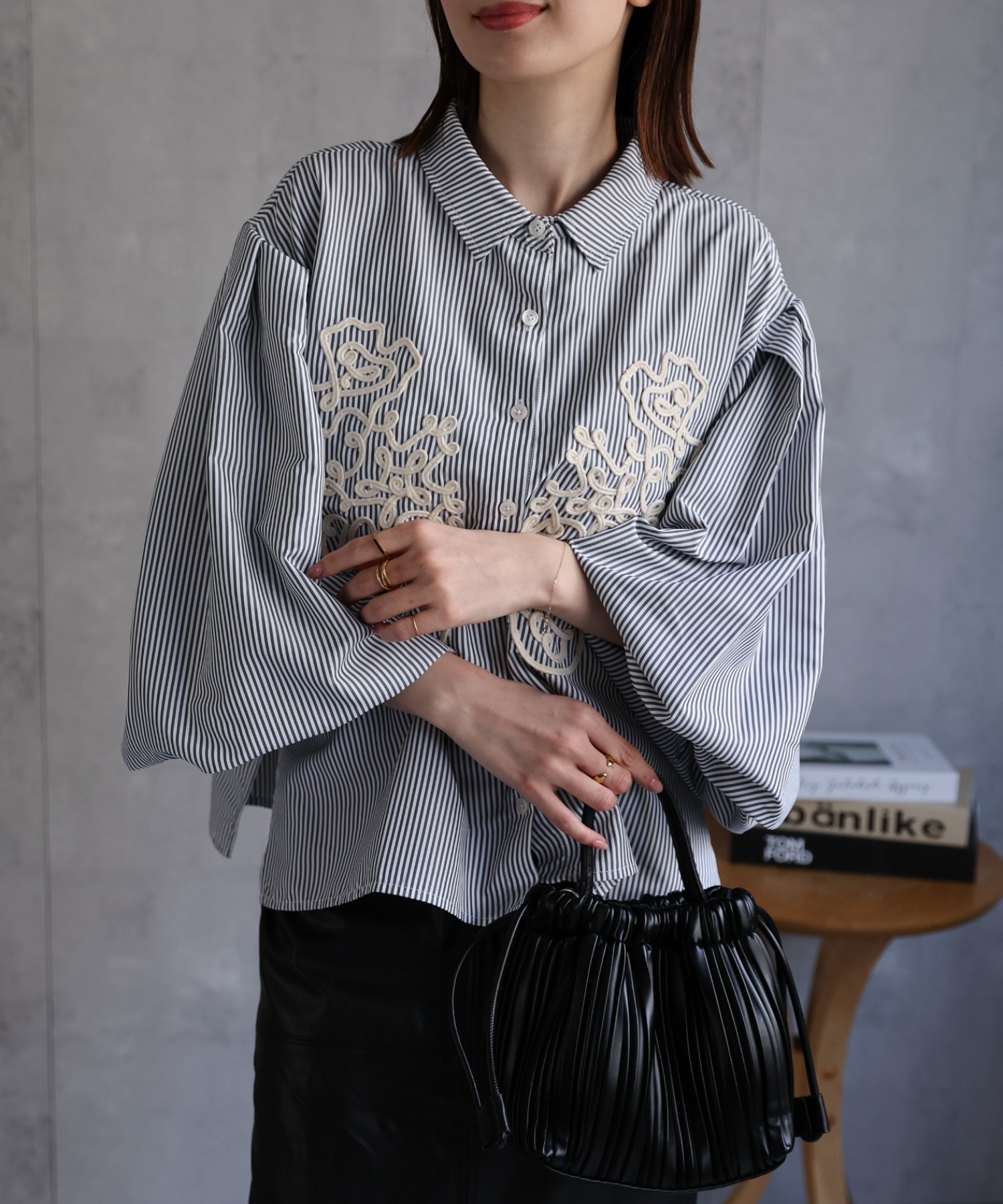 model：162cm 着用サイズ；F