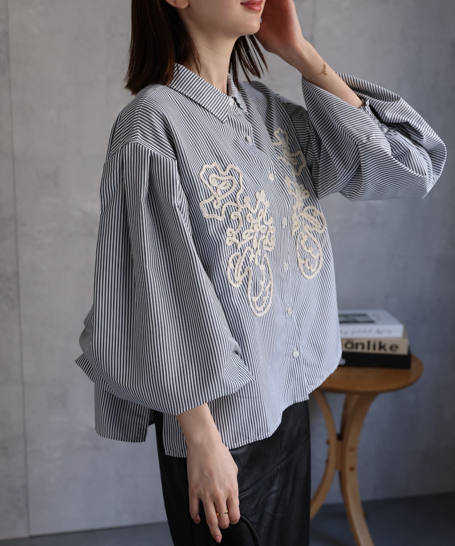 model：162cm 着用サイズ；F