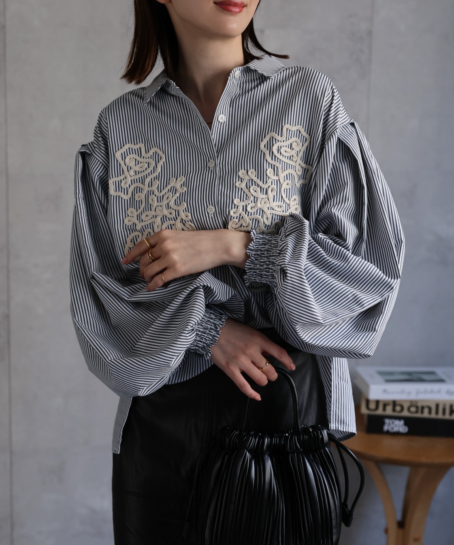 model：162cm 着用サイズ；F