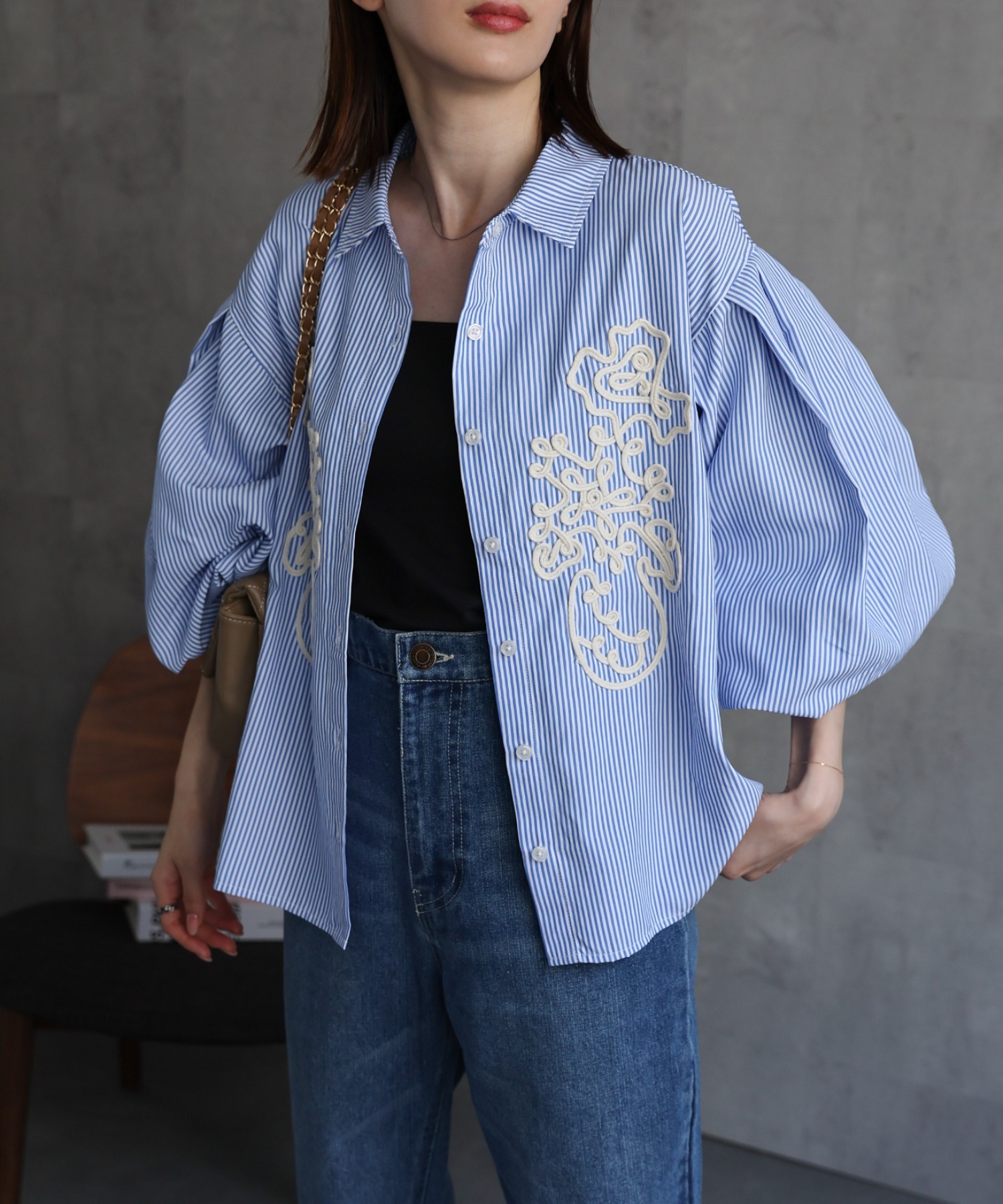 model：162cm 着用サイズ；F