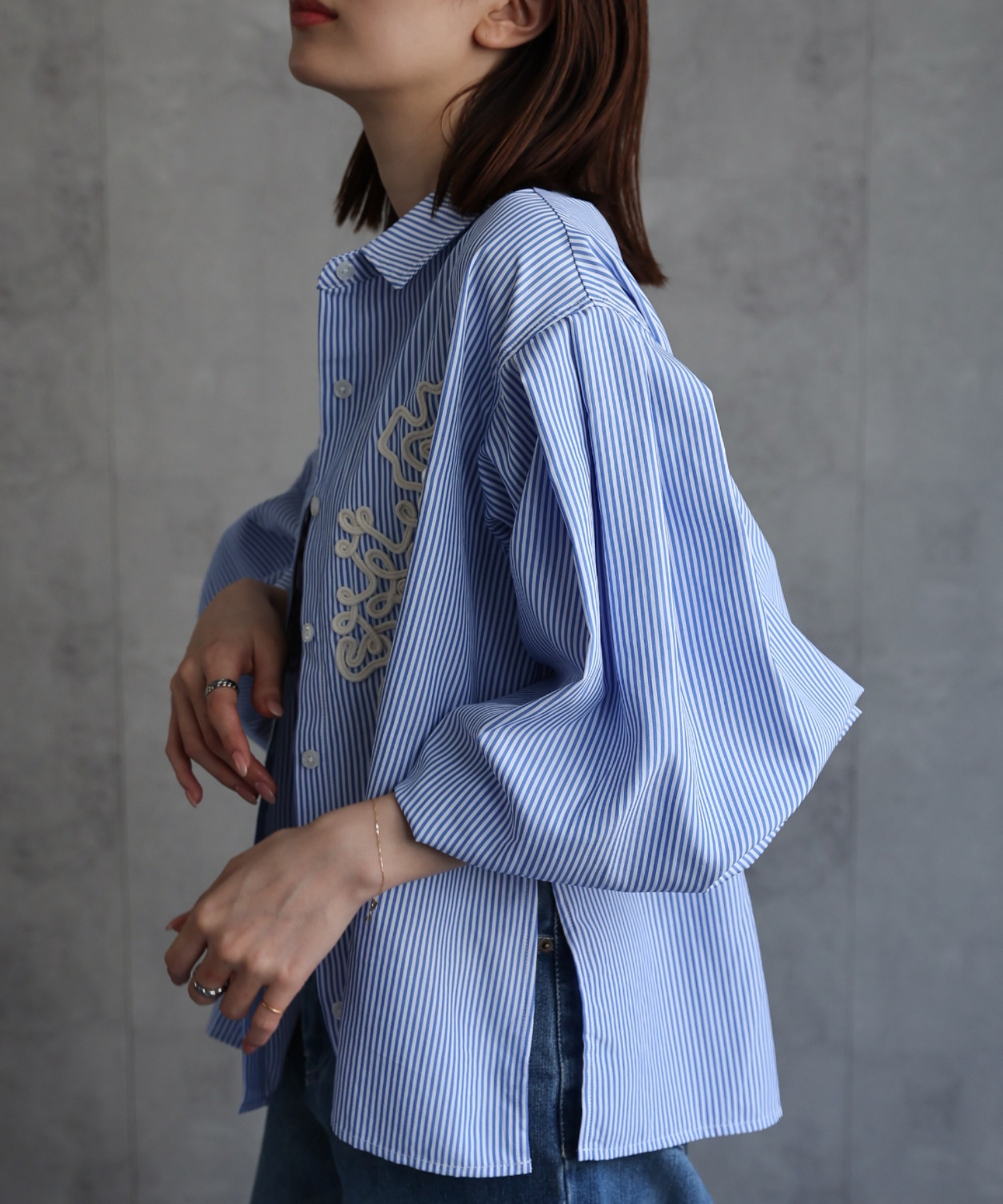 model：162cm 着用サイズ；F