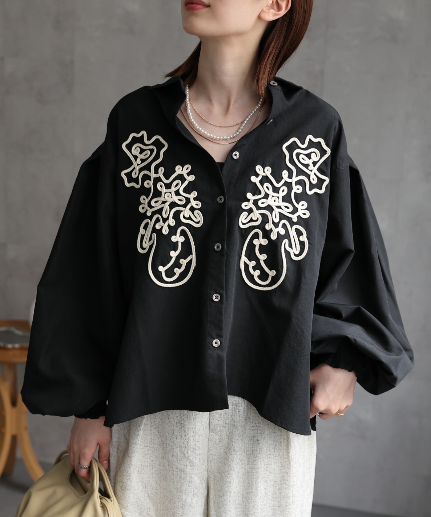 model：162cm 着用サイズ；F