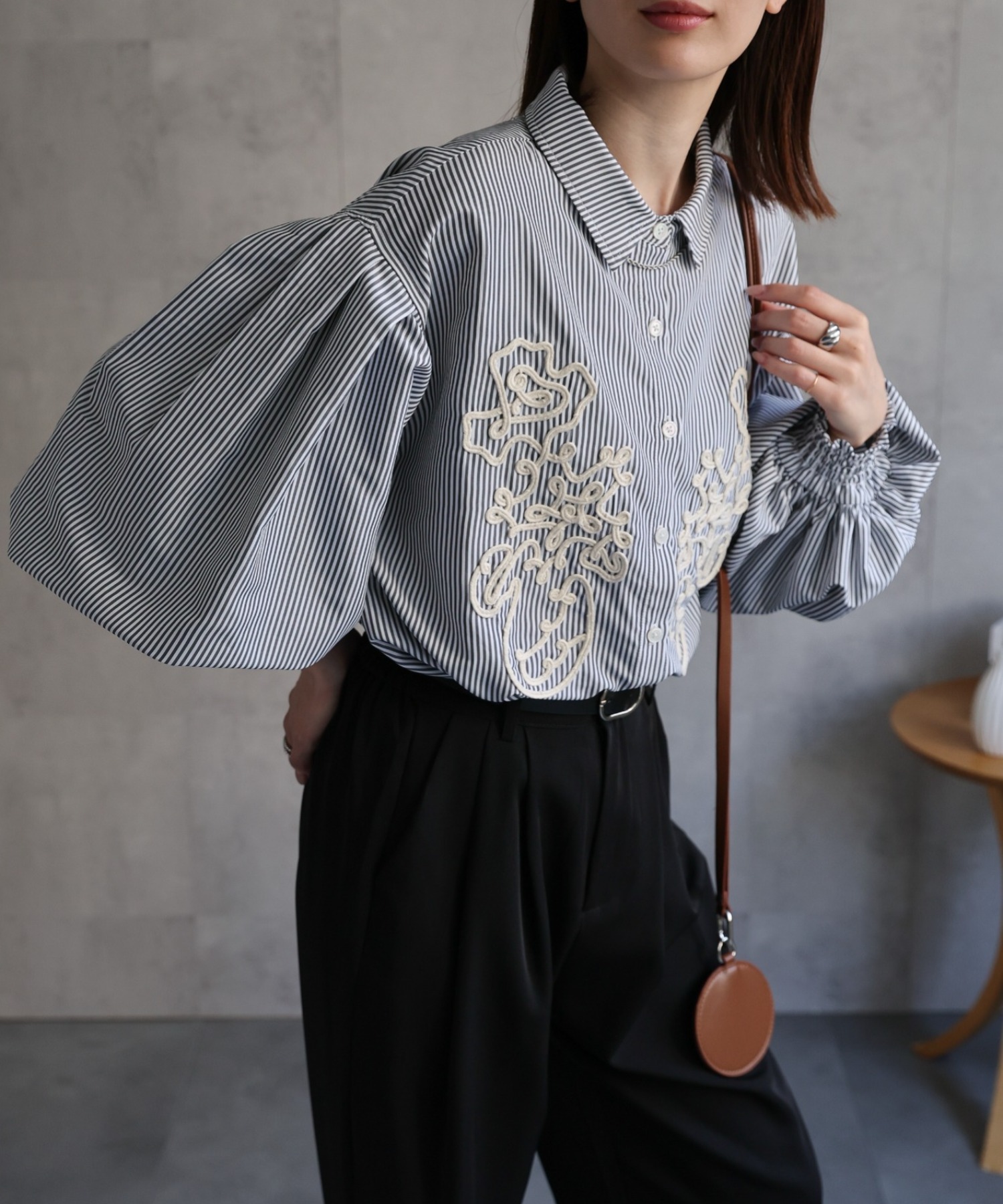 model：162cm 着用サイズ；F