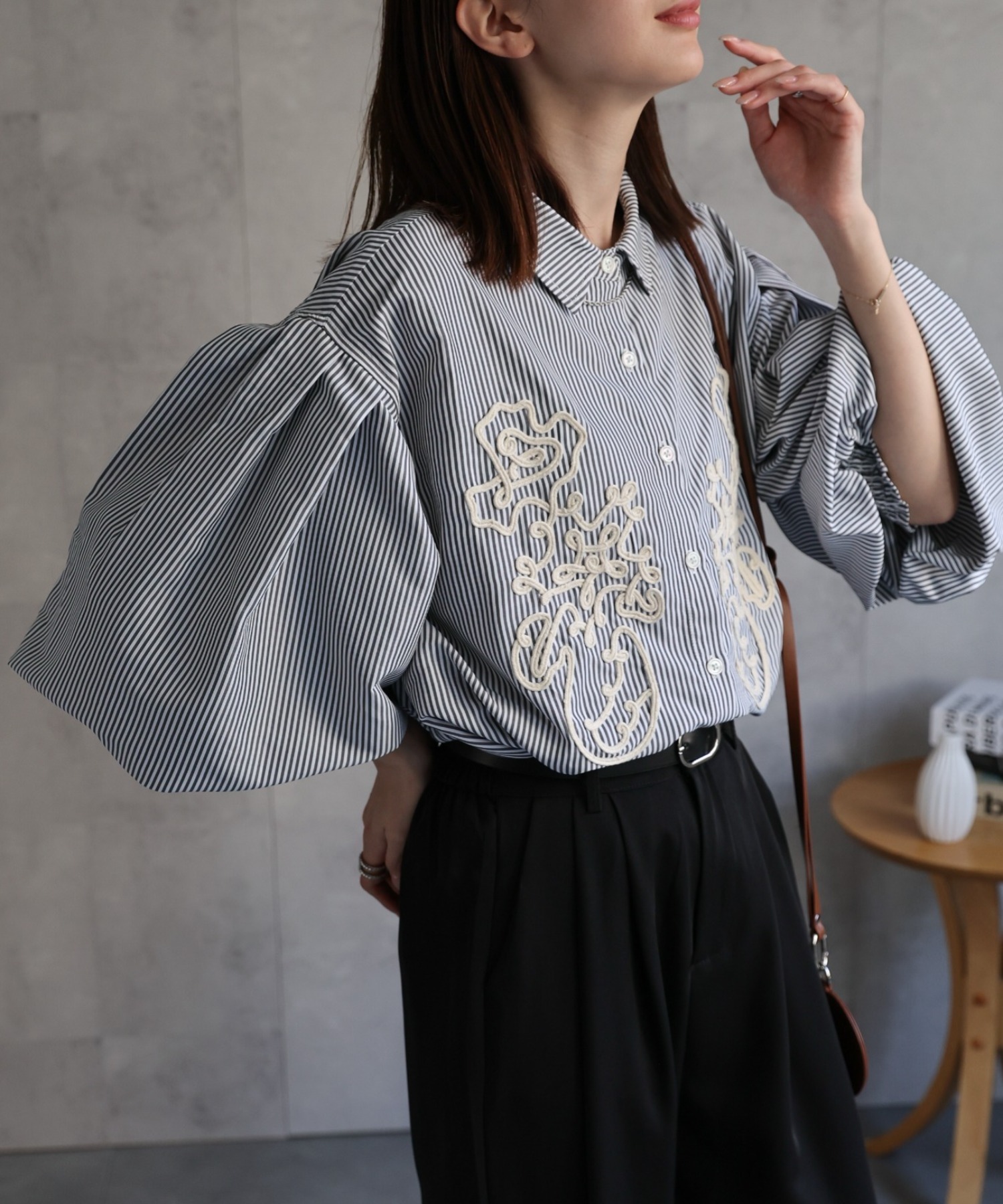 model：162cm 着用サイズ；F