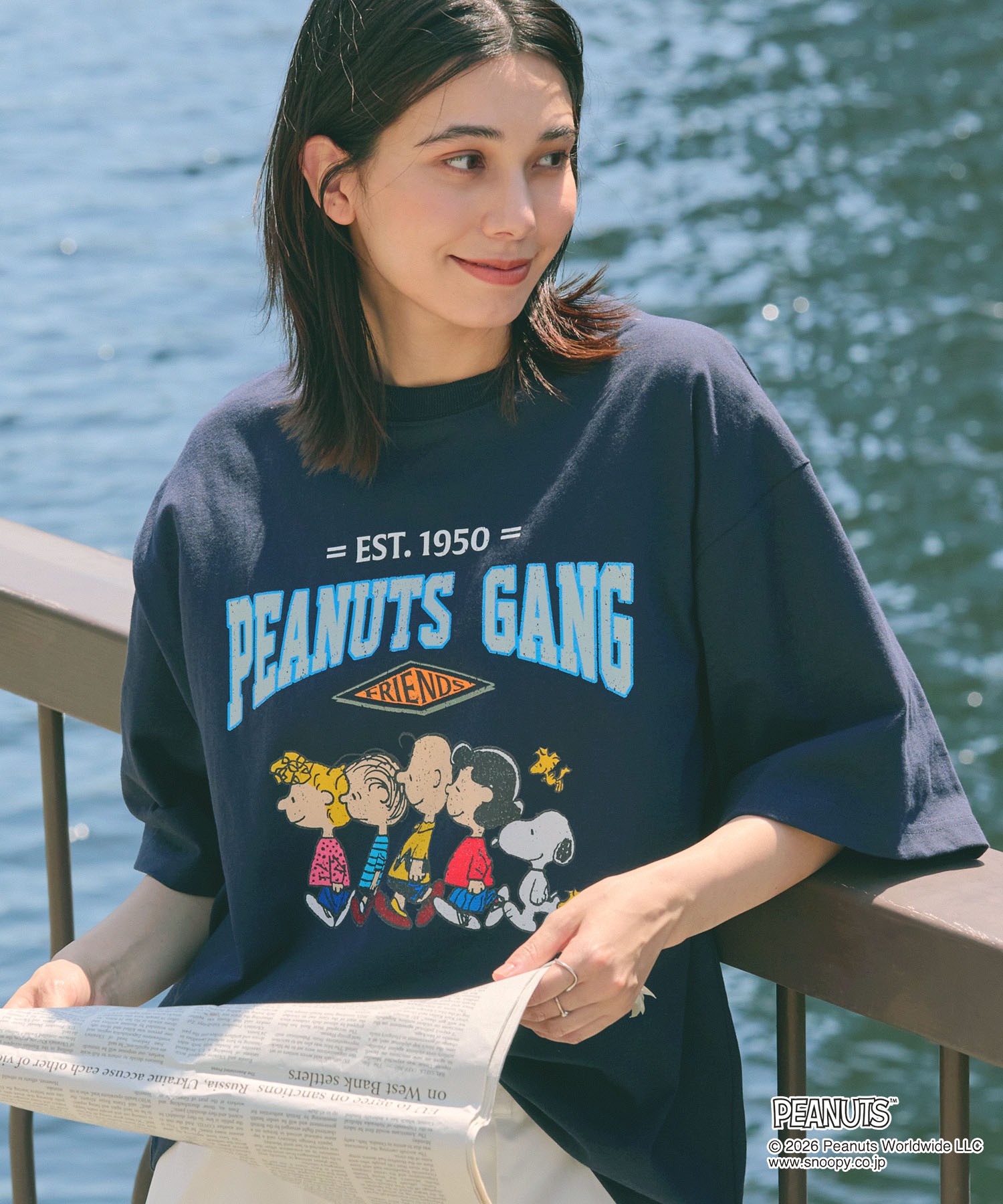 HECT】PEANUTS College Logo S/S Tee / PEANUTS別注 カレッジロゴ