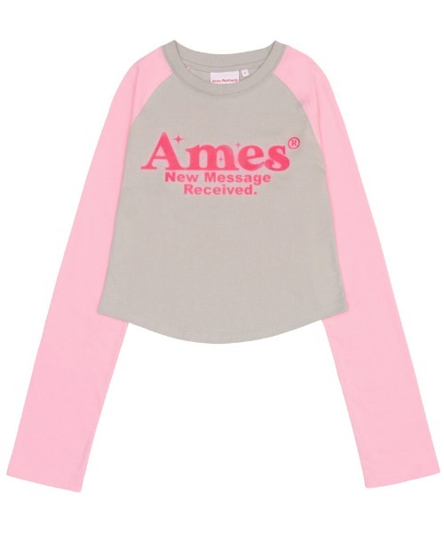 tシャツ A'GEM/9 × .kom「AMES WORLDWIDE/アメスワールドワイド」ROUND HEM RAGLAN LS TEE/ラウンドヘ A'GEM/9 × .kom『AMES WORLDWIDE/アメスワールドワイド』ROUND