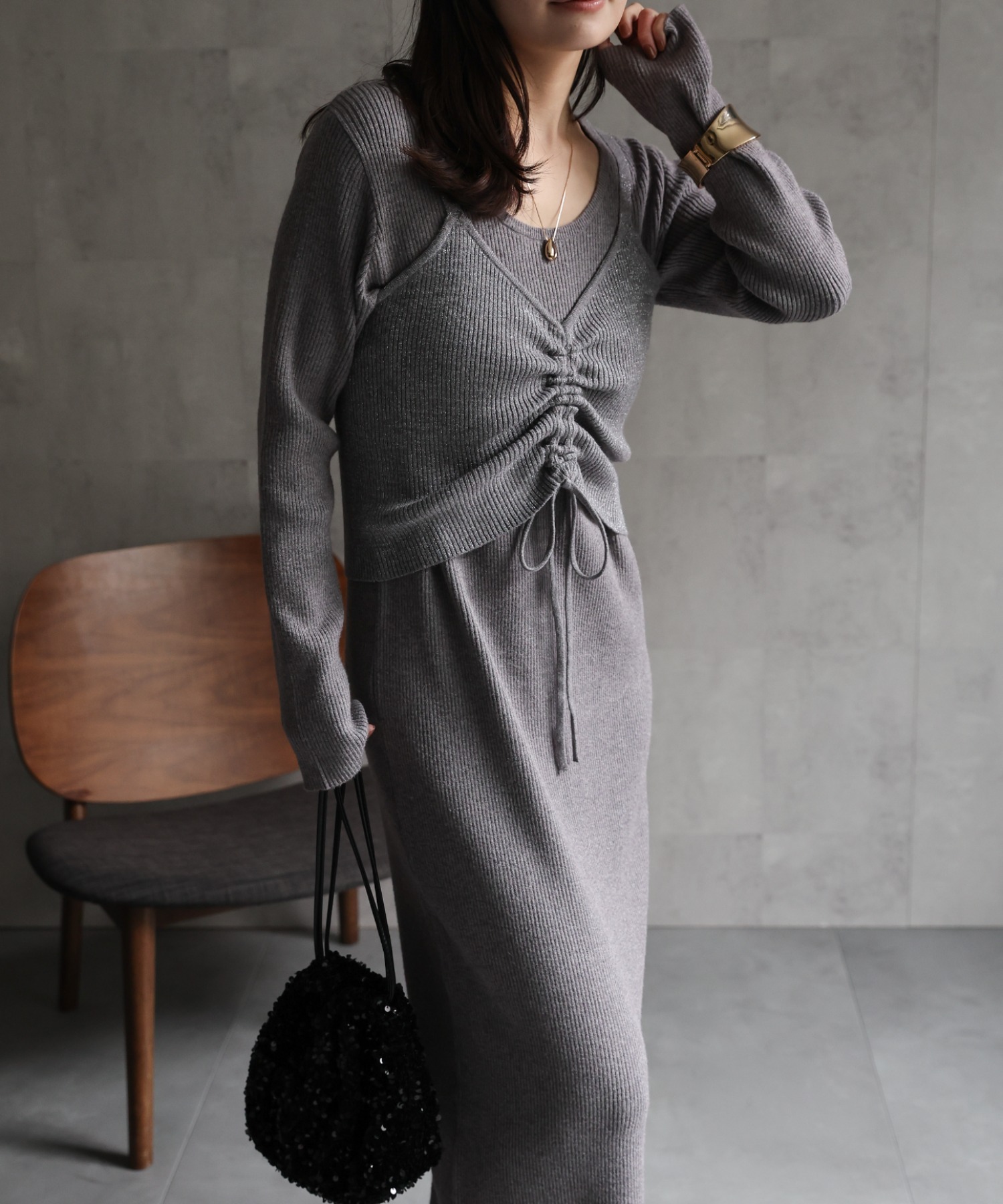 model：156cm 着用サイズ：FREE