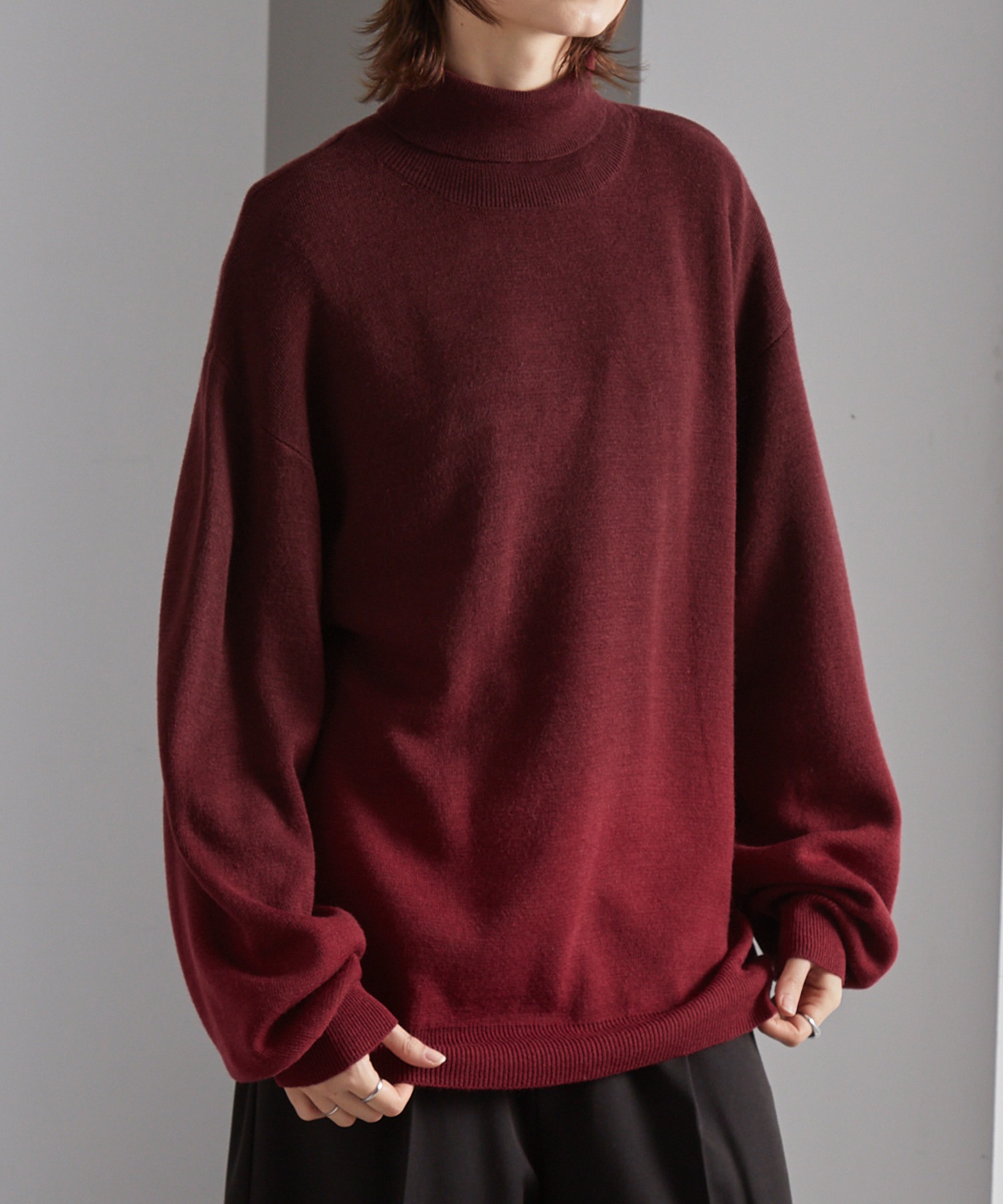 ノリノリ ミラノリブ バイカラーグラデーション オーバーサイズ タートル