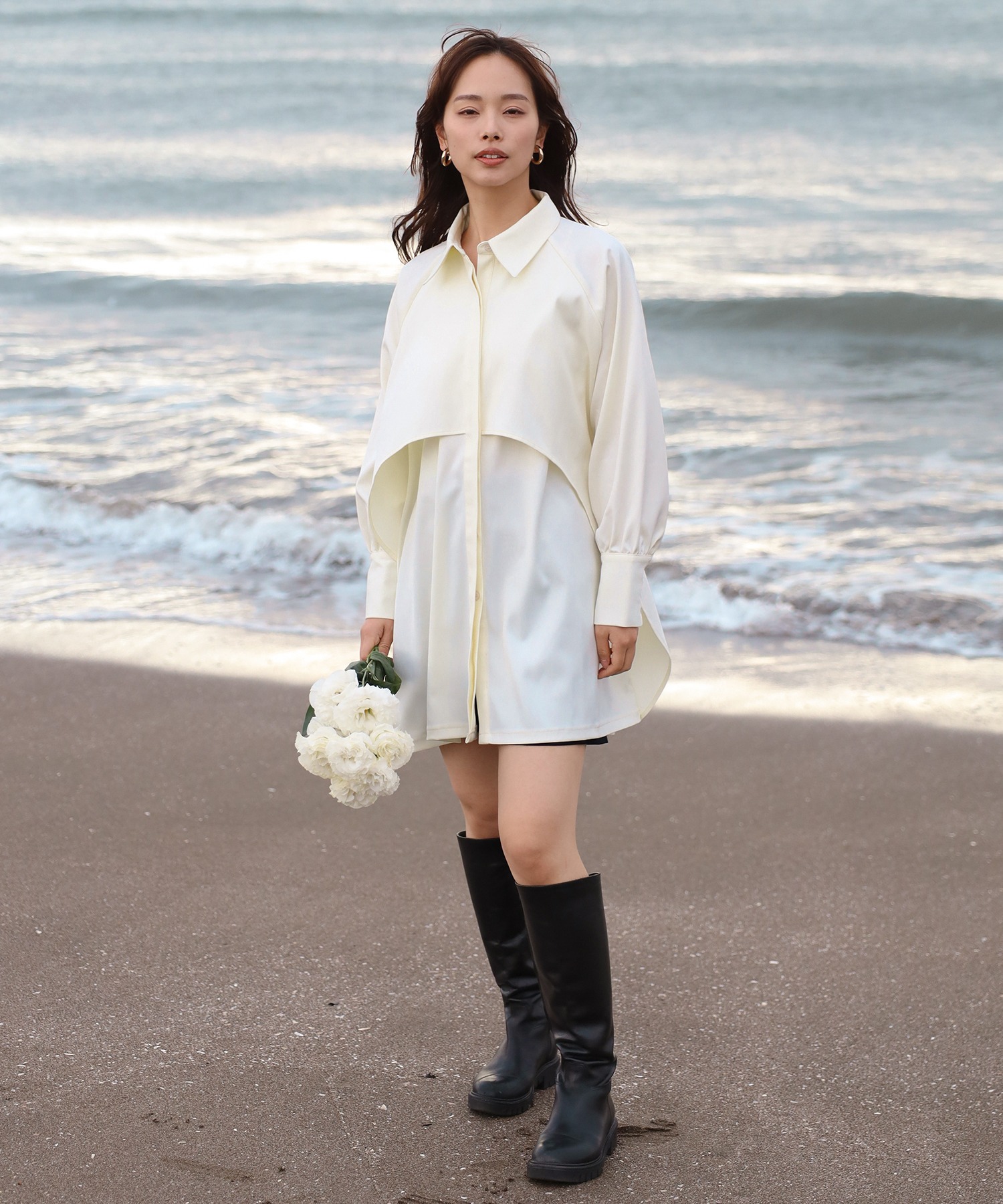 model：H165 着用サイズ：FREE