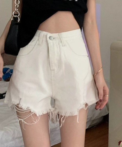 ハンナ 25SS】WOMEN スパンライクカーゴショートパンツ ベージュ
