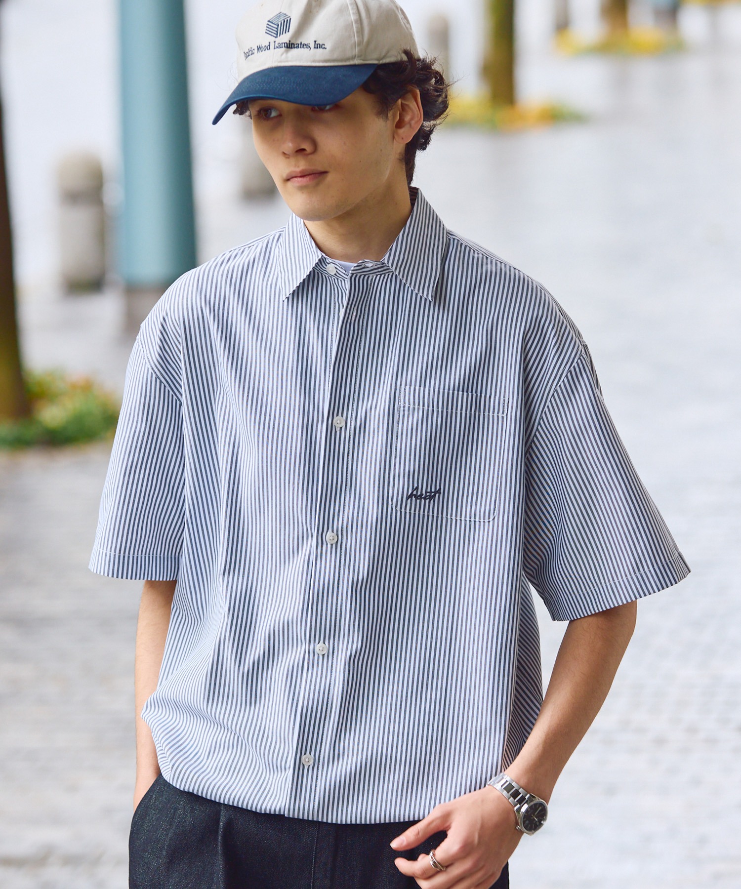 HECT】Box Silhouette Logo Drawstring S/S Shirt / ボックス