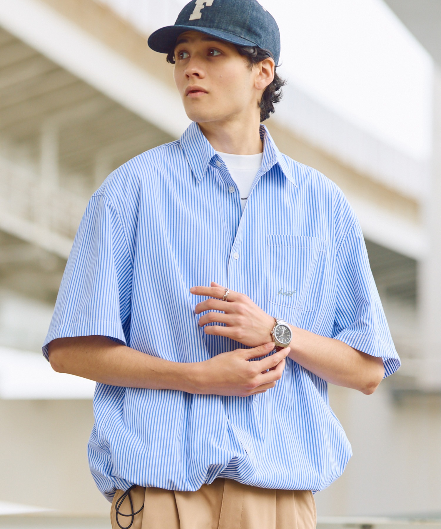 HECT】Box Silhouette Logo Drawstring S/S Shirt / ボックス