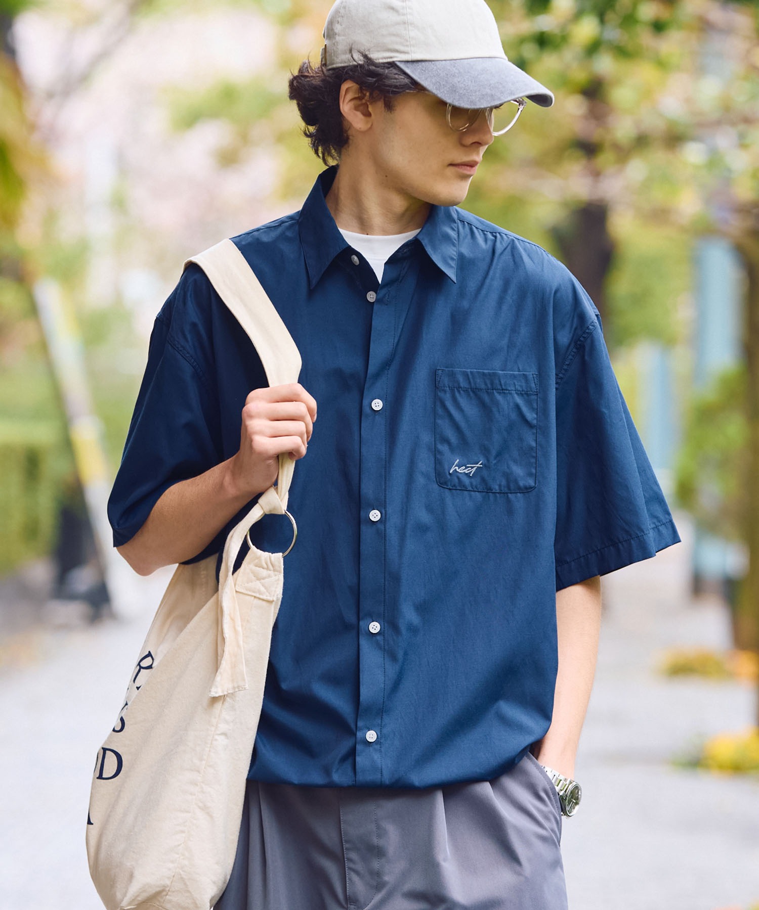 HECT】Box Silhouette Logo Drawstring S/S Shirt / ボックス