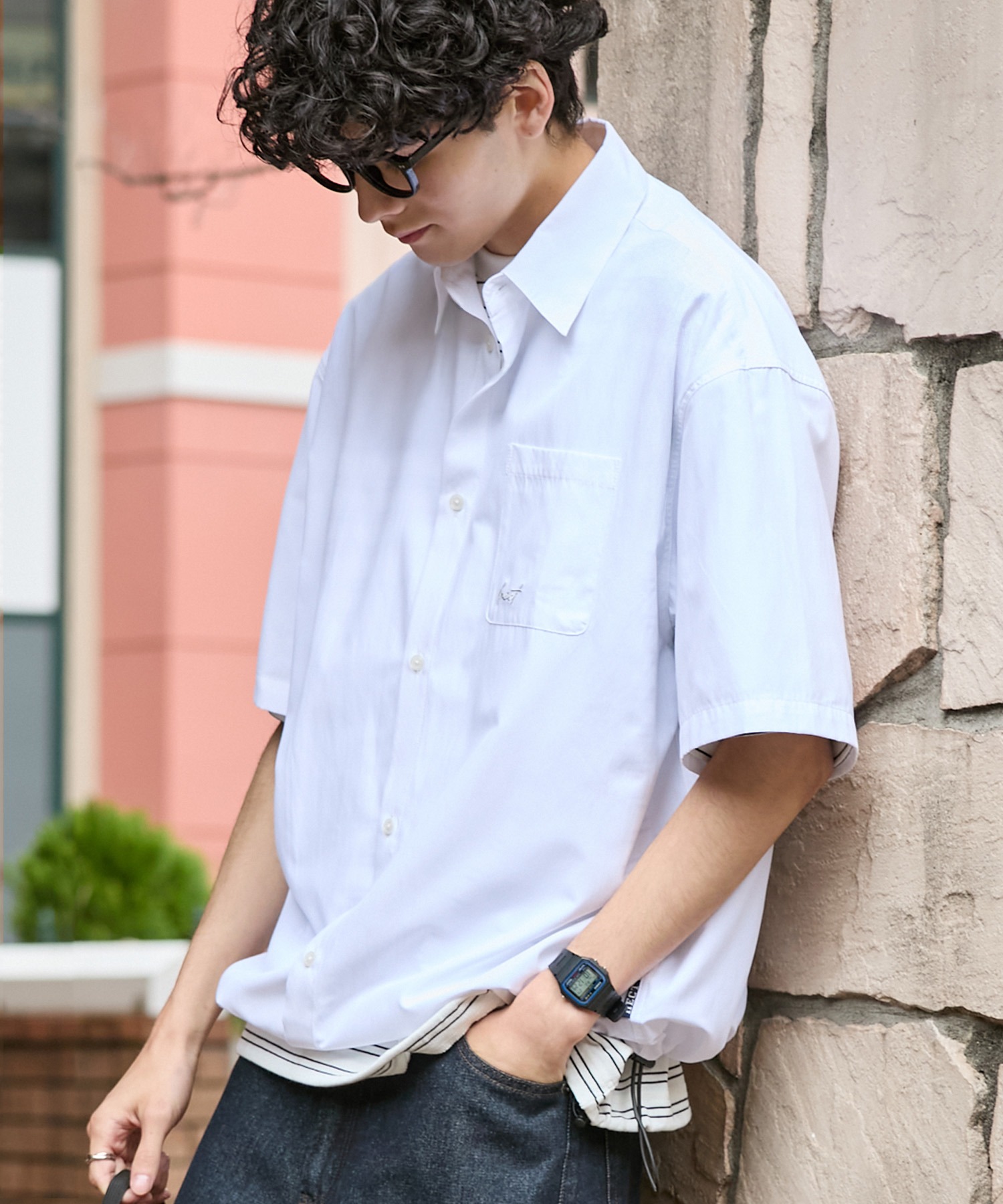 HECT】Box Silhouette Logo Drawstring S/S Shirt / ボックス