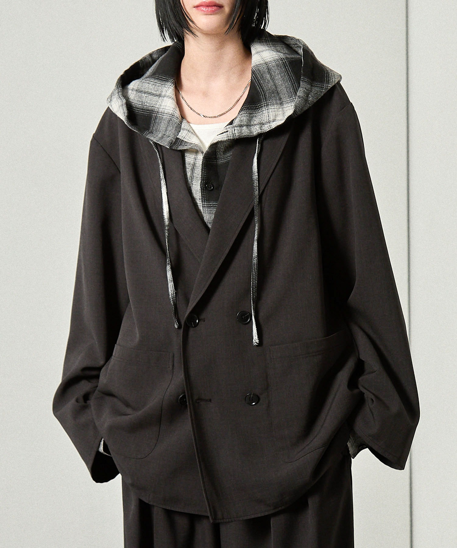 Alfred Alex】Oversized Double-Breasted Jacket / ウールライク
