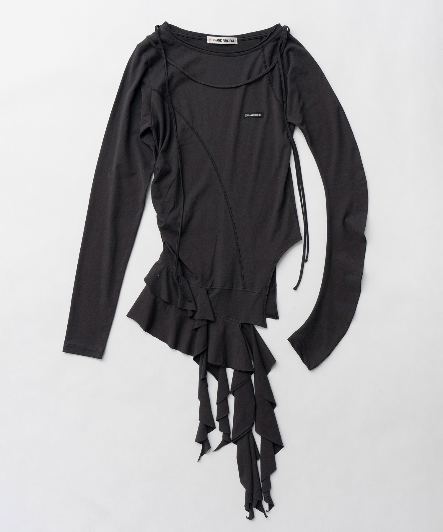 販売 ラッフルヘムアシメトップ / Ruffle Hem Asymmetric Top PRANK