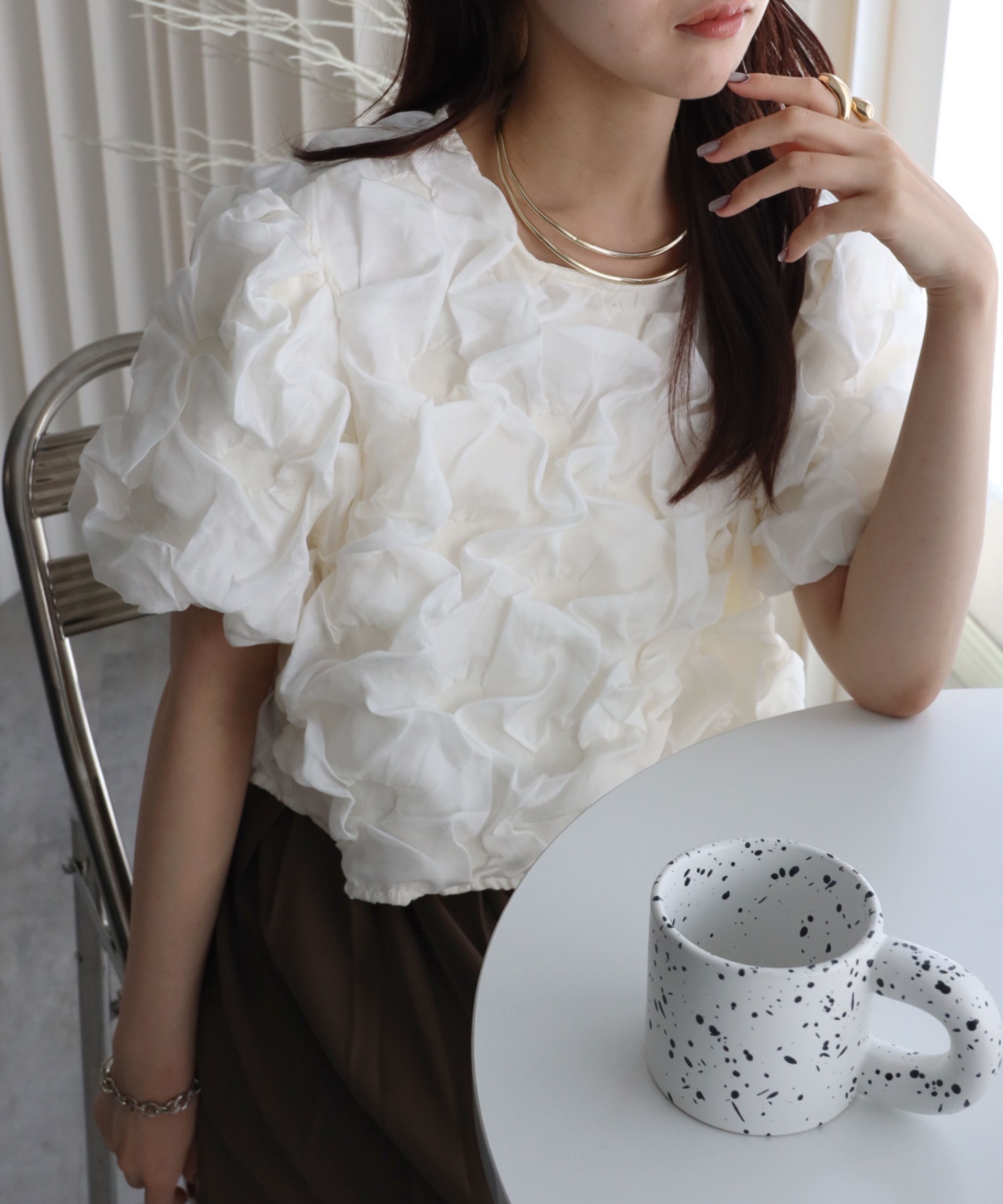 model：164cm. 着用サイズ；FREE