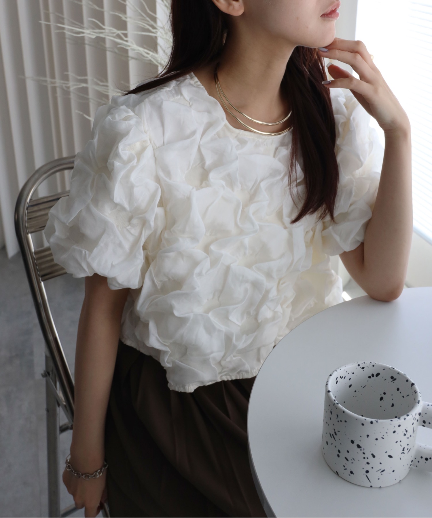 model：164cm. 着用サイズ；FREE