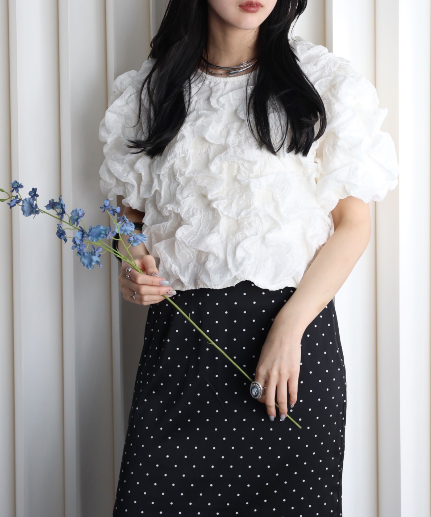 model：164cm. 着用サイズ；FREE