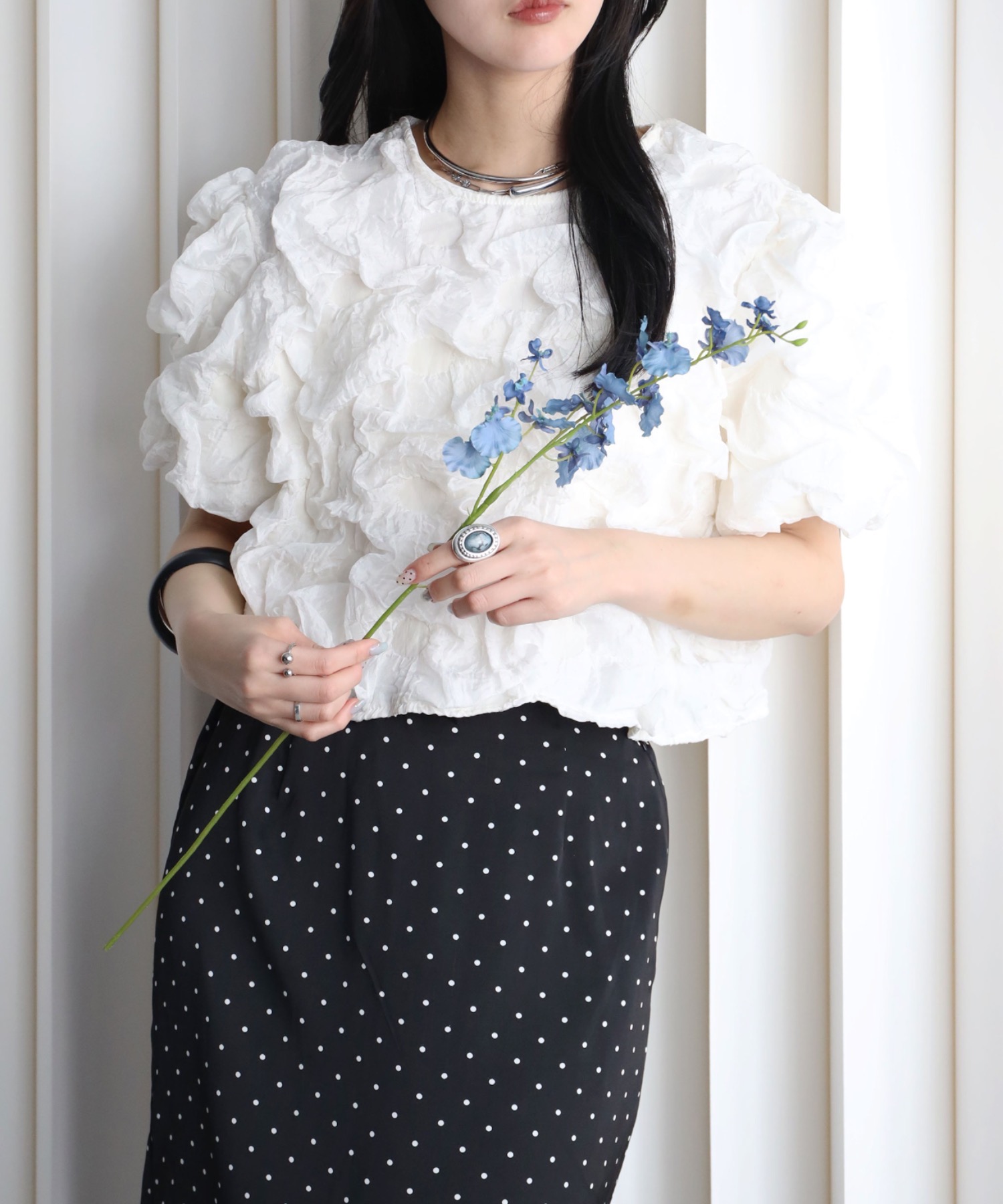 model：164cm. 着用サイズ；FREE