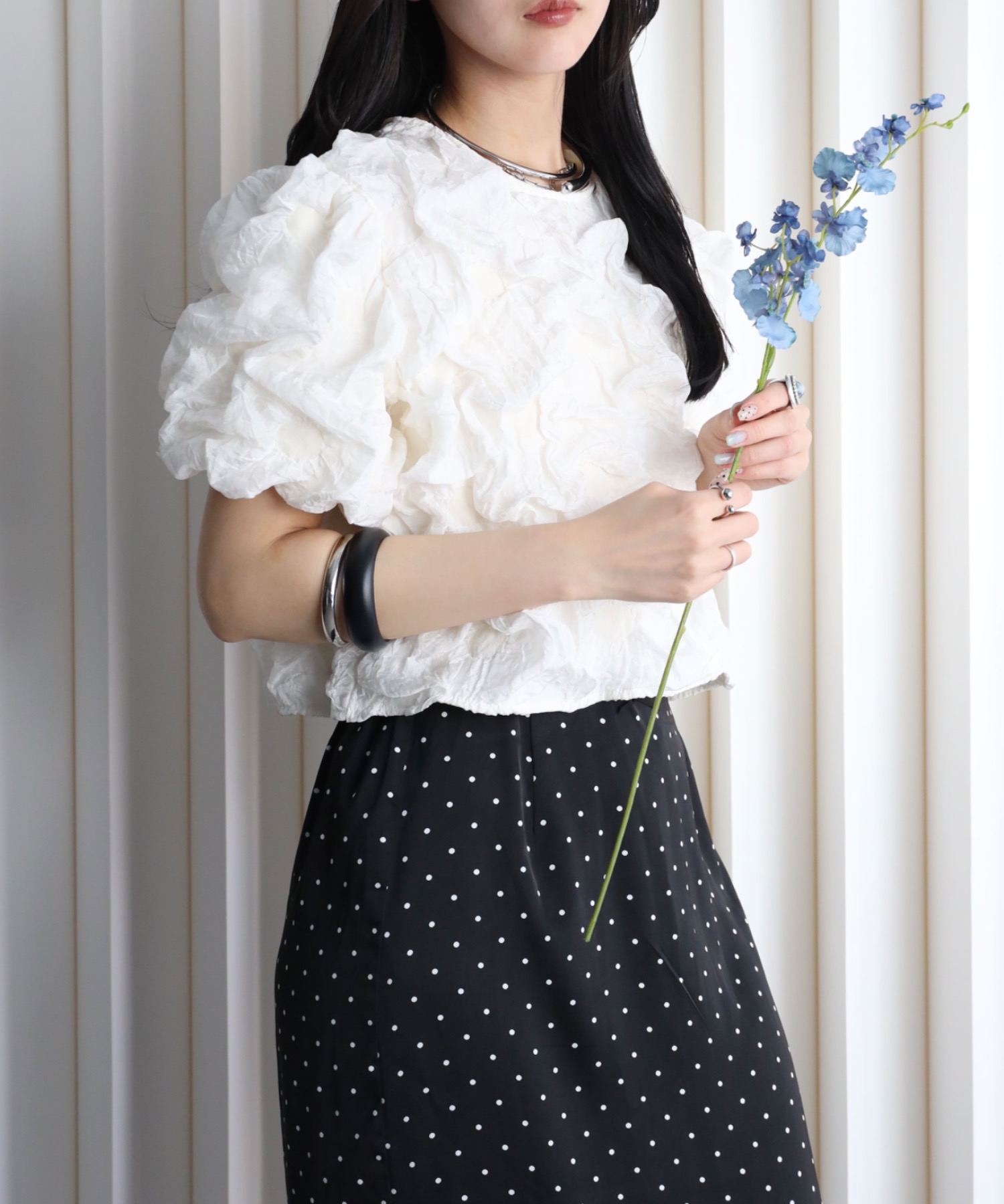 model：164cm. 着用サイズ；FREE