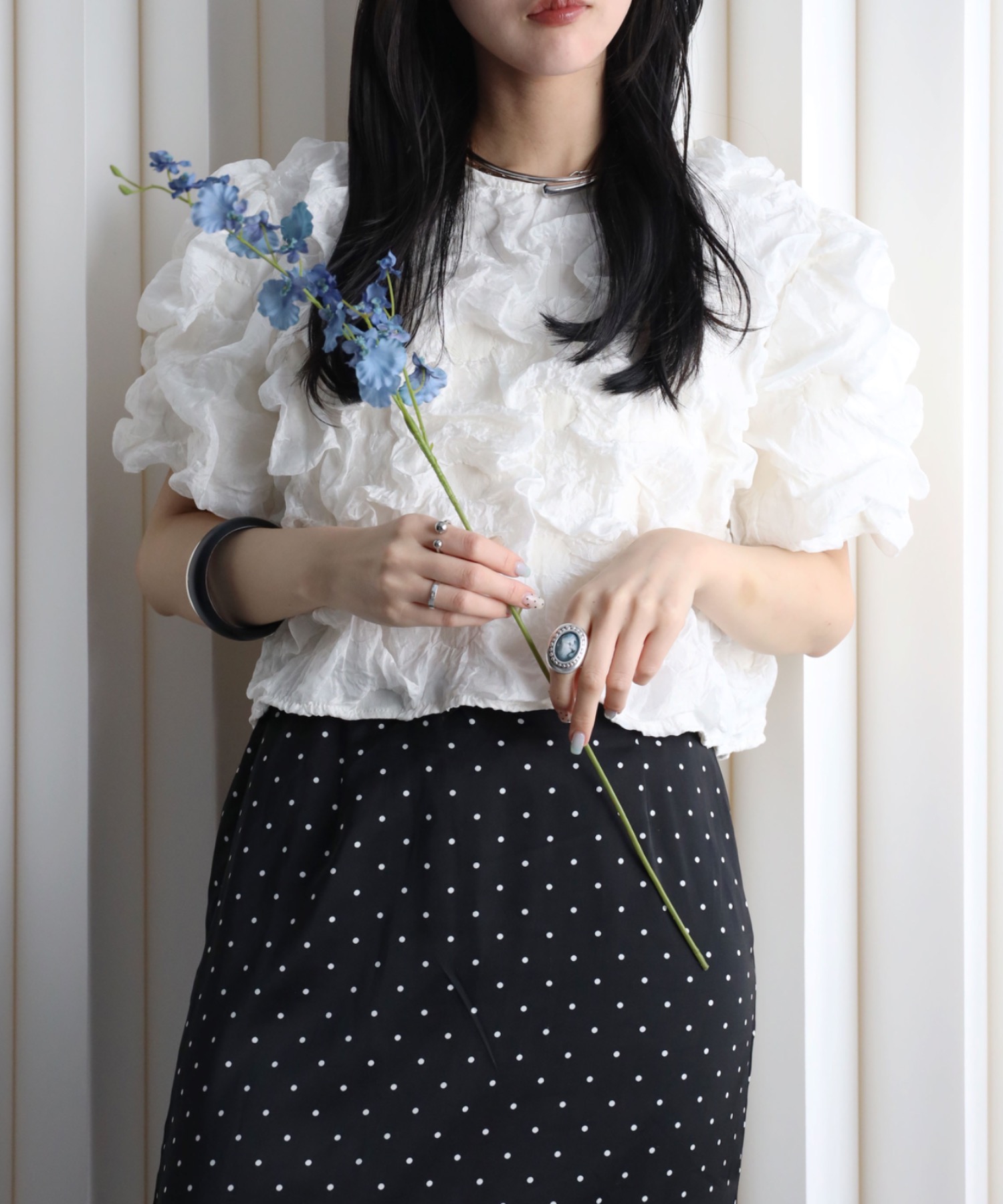 model：164cm. 着用サイズ；FREE