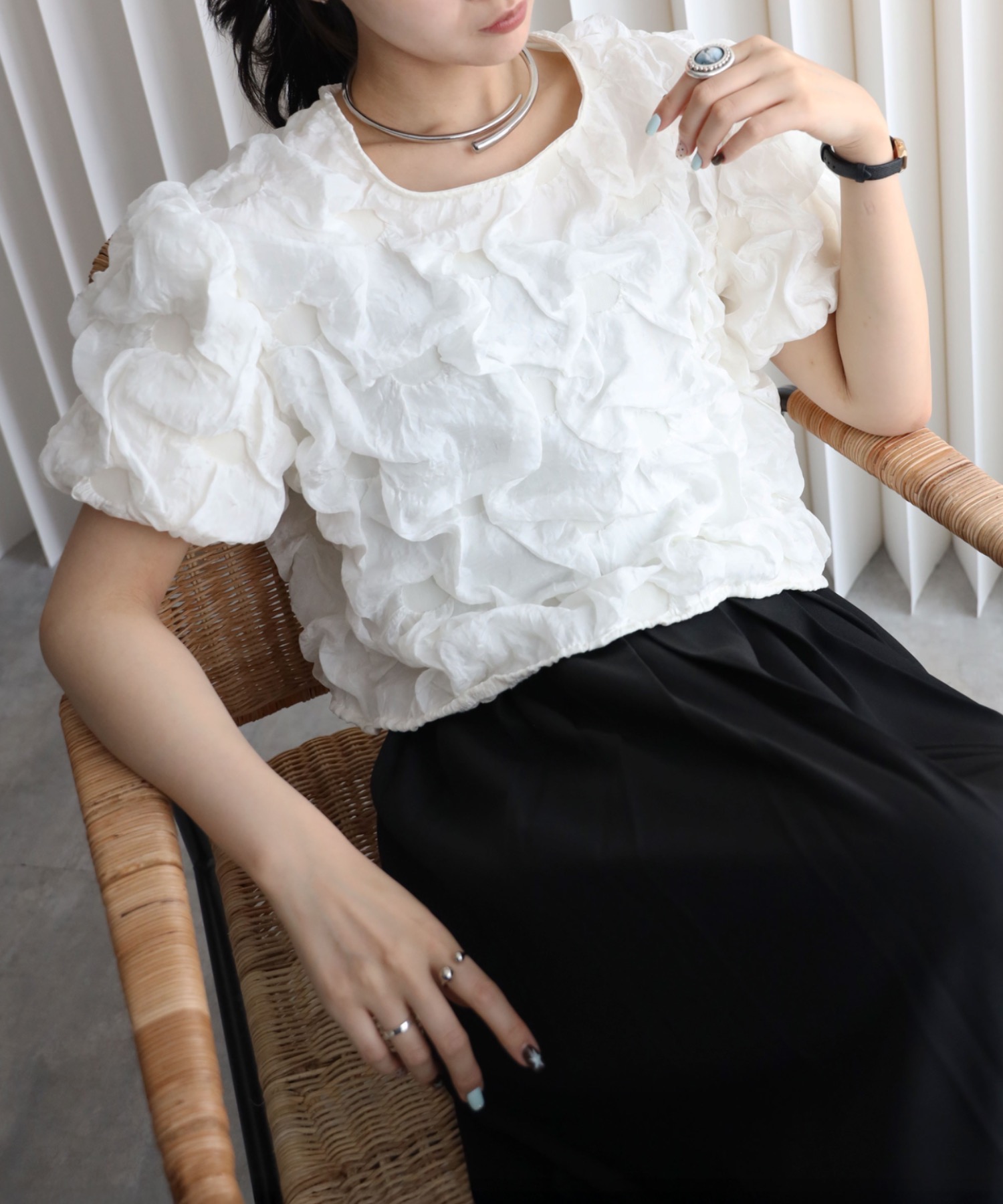 model：164cm. 着用サイズ；FREE