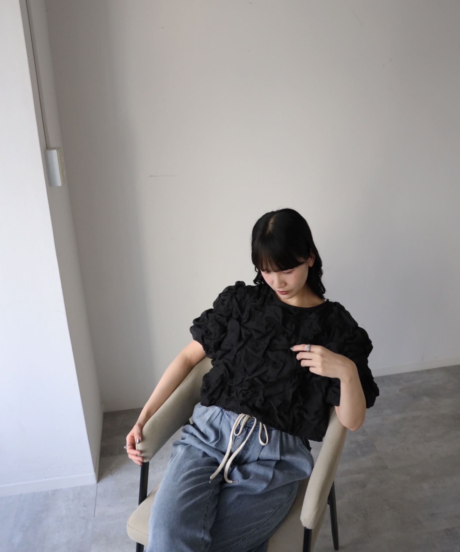 model：164cm. 着用サイズ；FREE