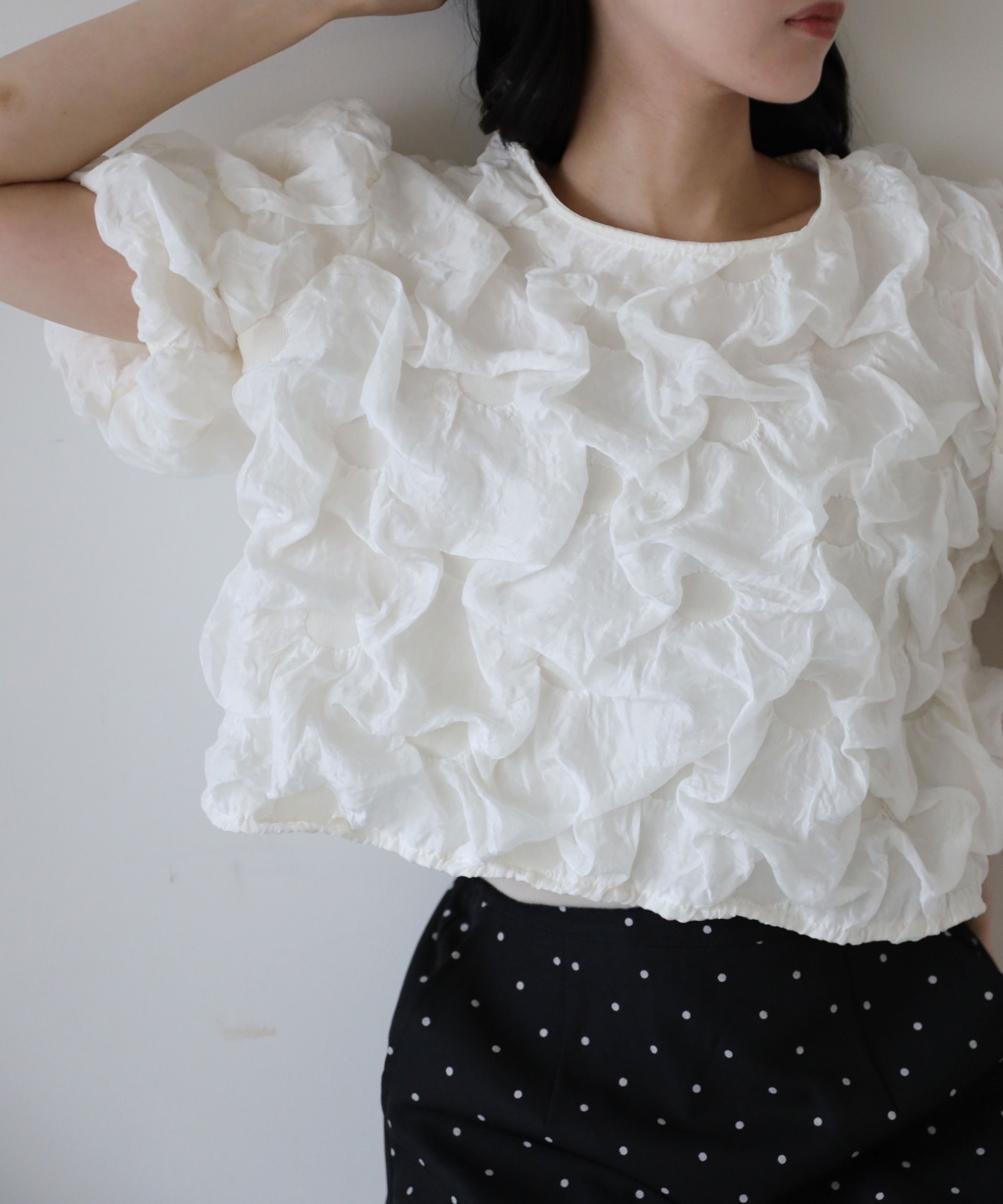 model：164cm. 着用サイズ；FREE