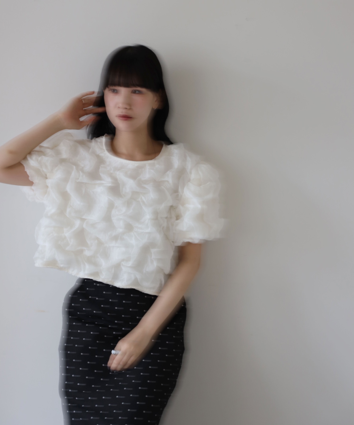 model：164cm. 着用サイズ；FREE
