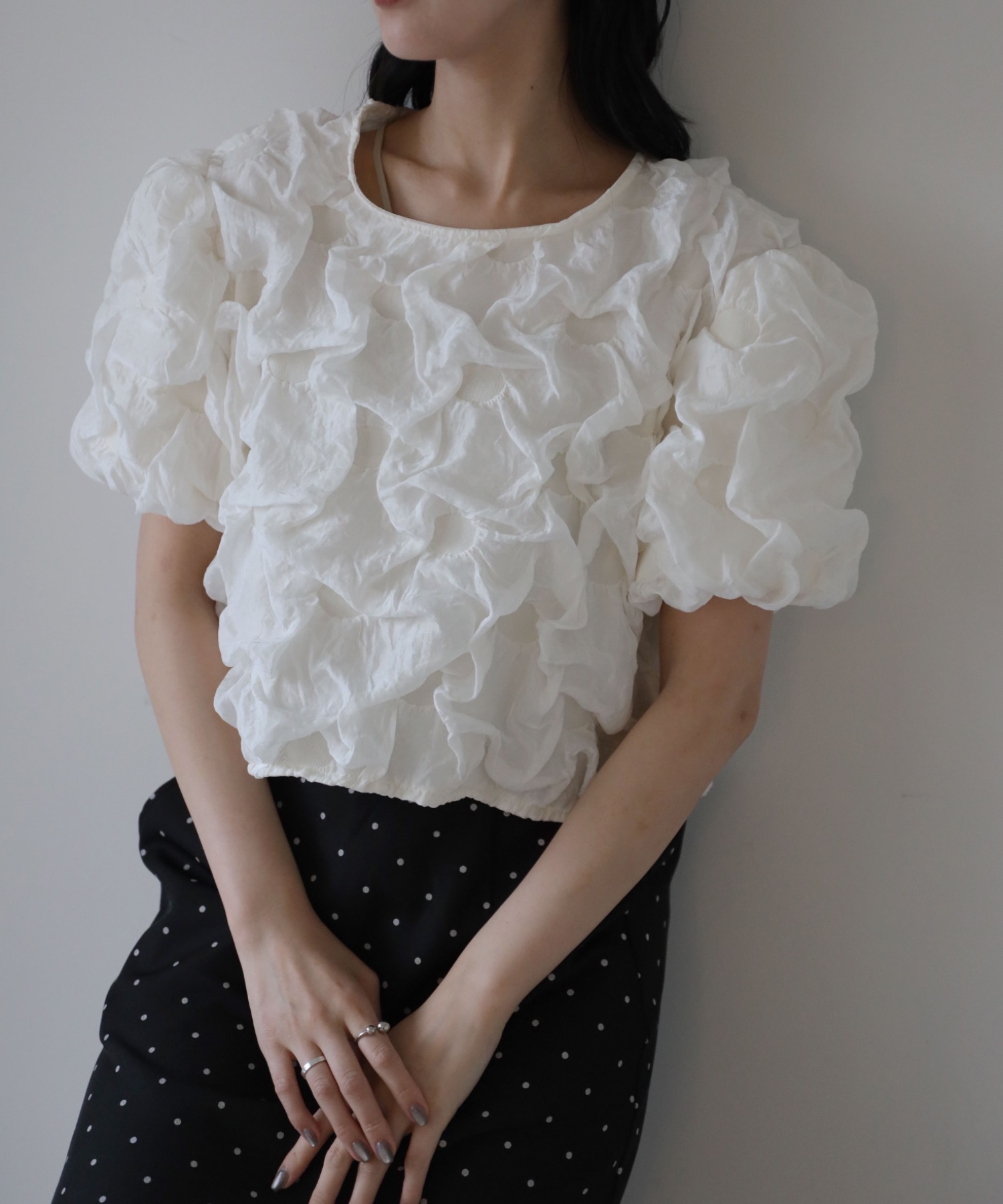 model：164cm. 着用サイズ；FREE