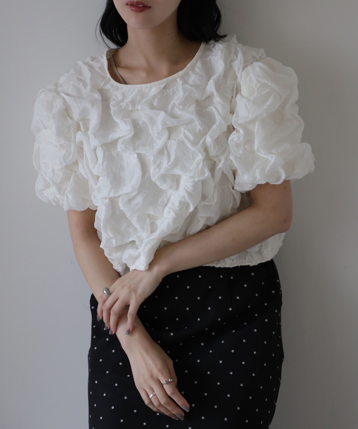 model：164cm. 着用サイズ；FREE