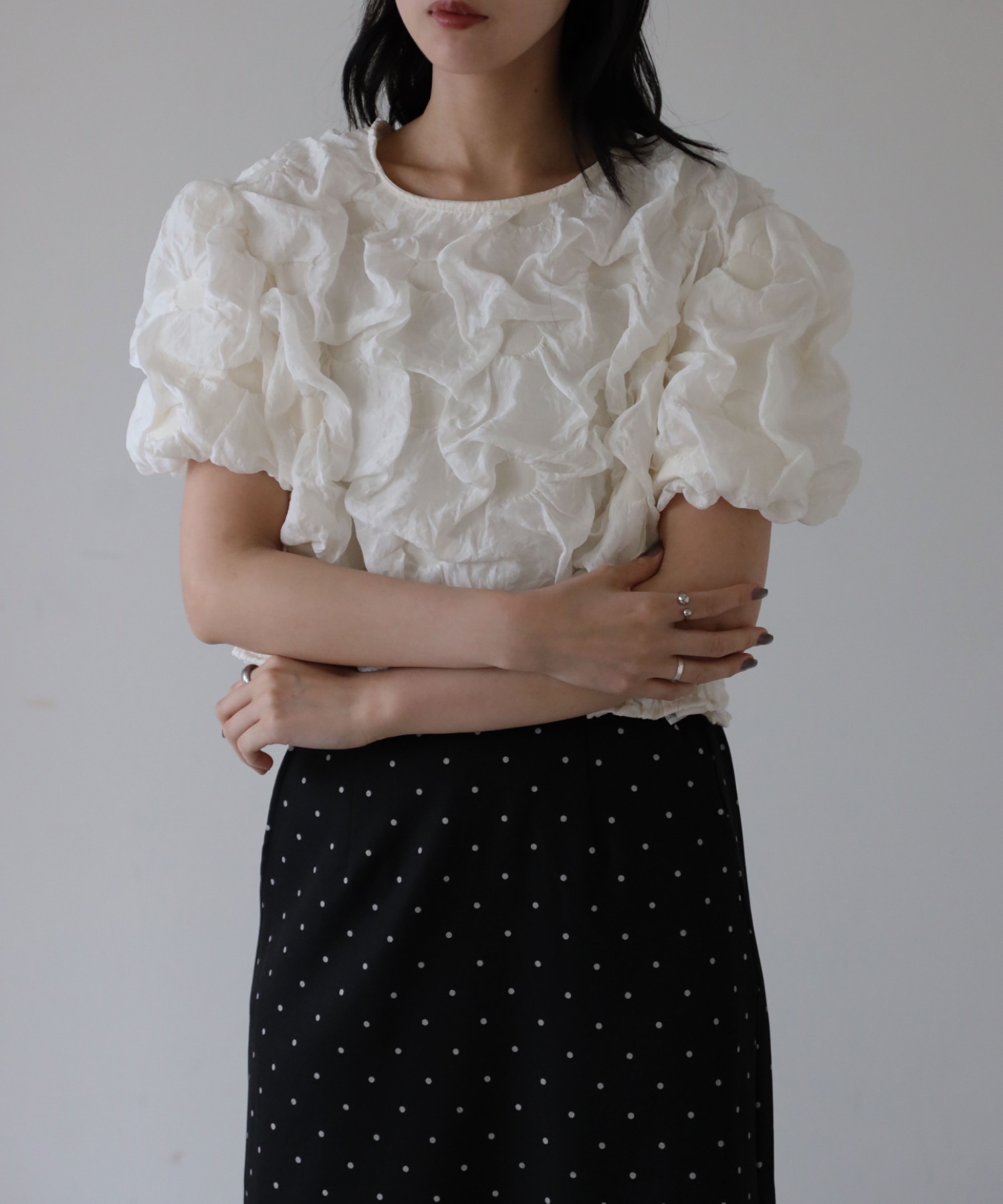 model：164cm. 着用サイズ；FREE