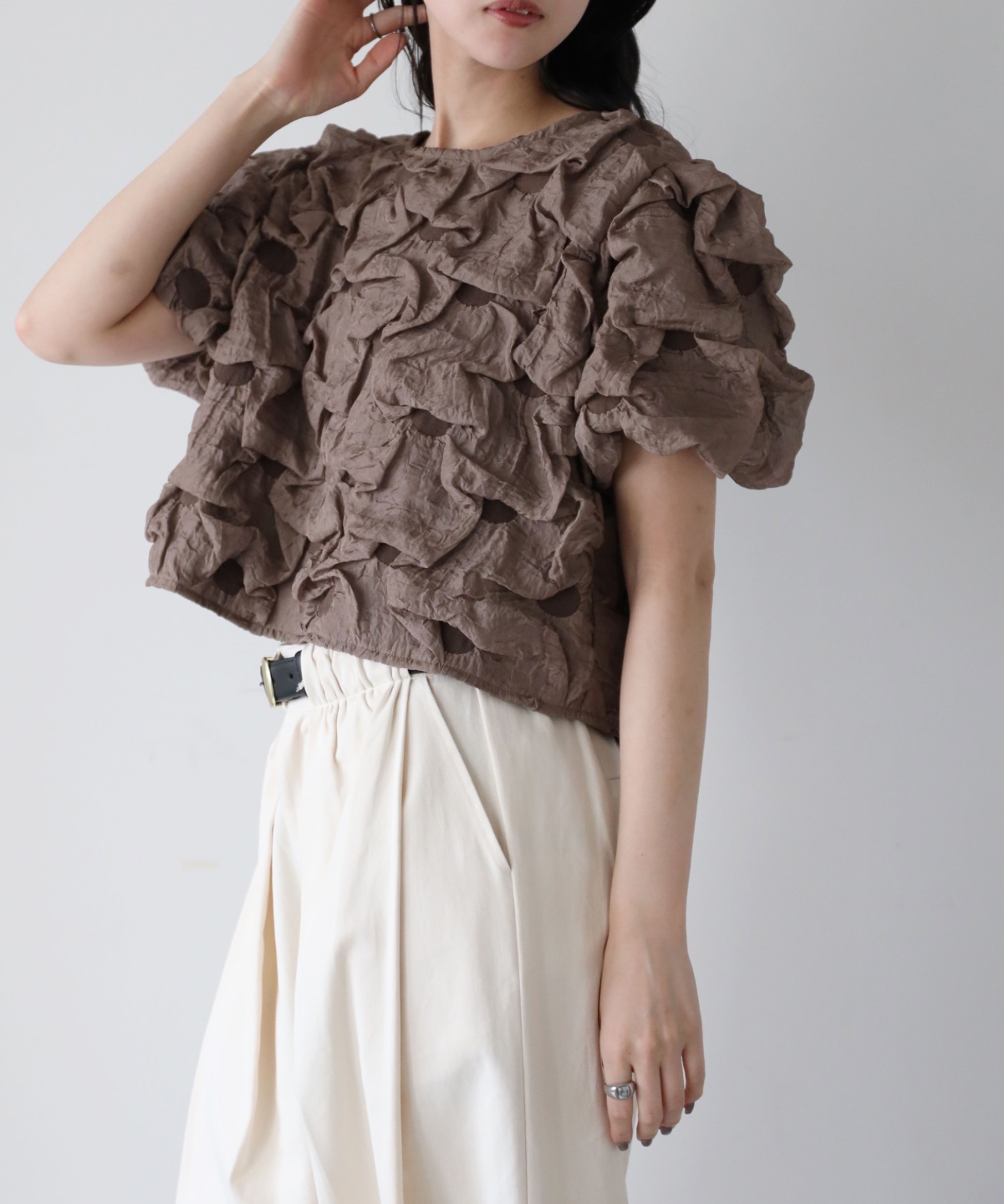 model：164cm. 着用サイズ；FREE