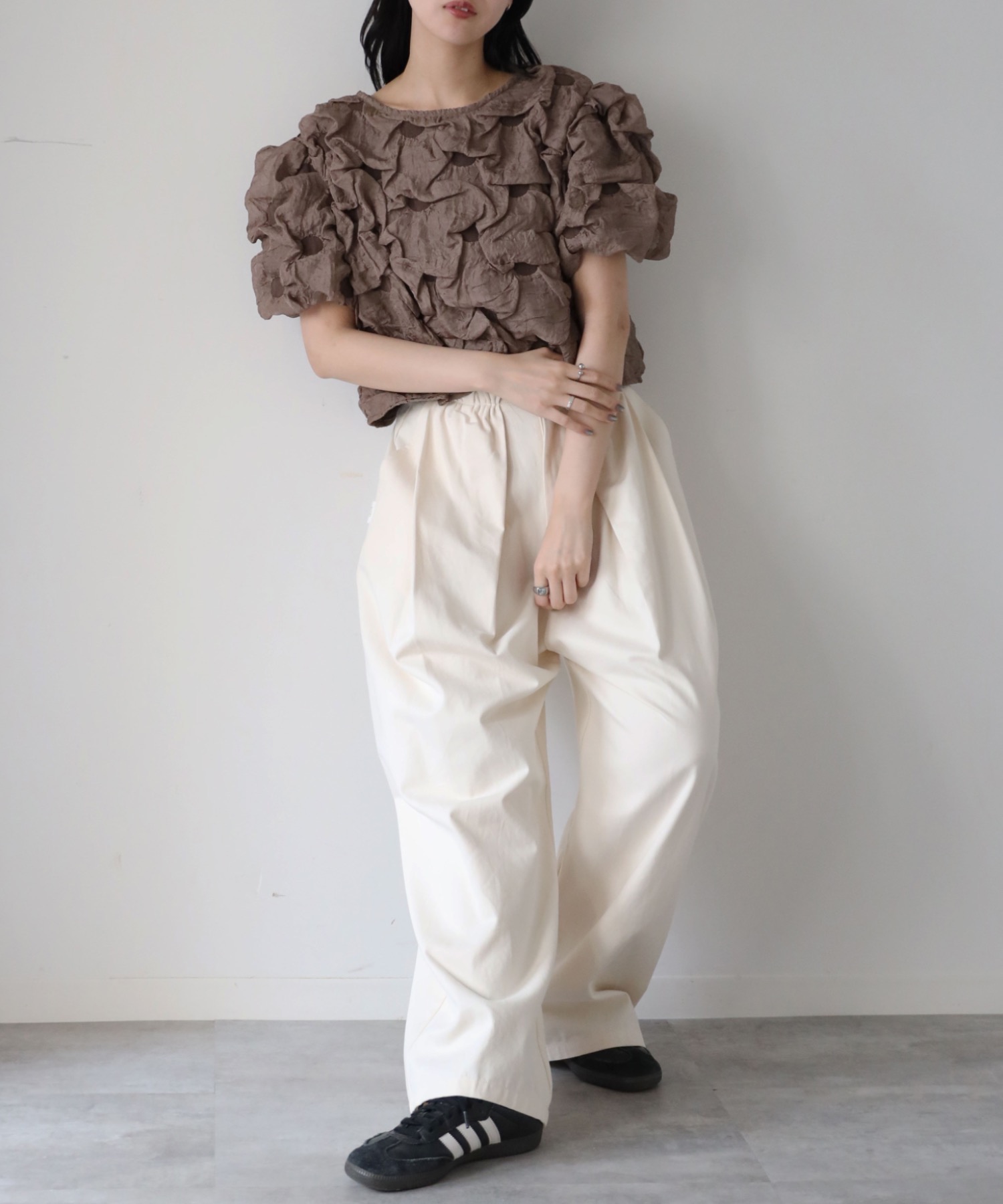 model：164cm. 着用サイズ；FREE