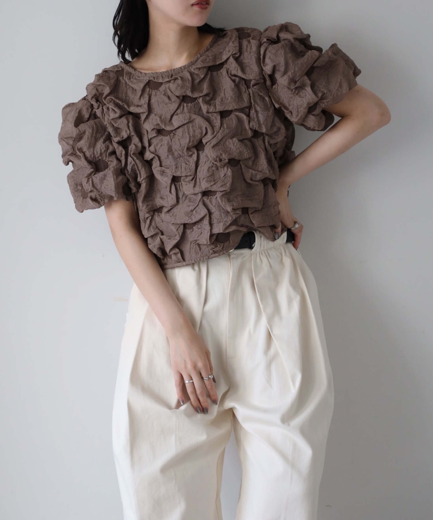 model：164cm. 着用サイズ；FREE