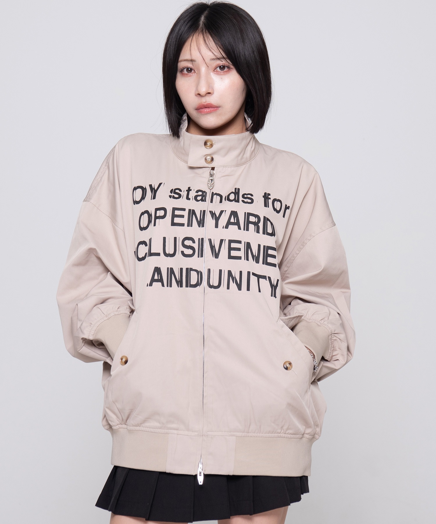 『OY』 バックステッチオードリーファージャケット 黒 OY/オーワイ』 BACK SKETCH ODOLLY FUR JACKET/バックステッチ