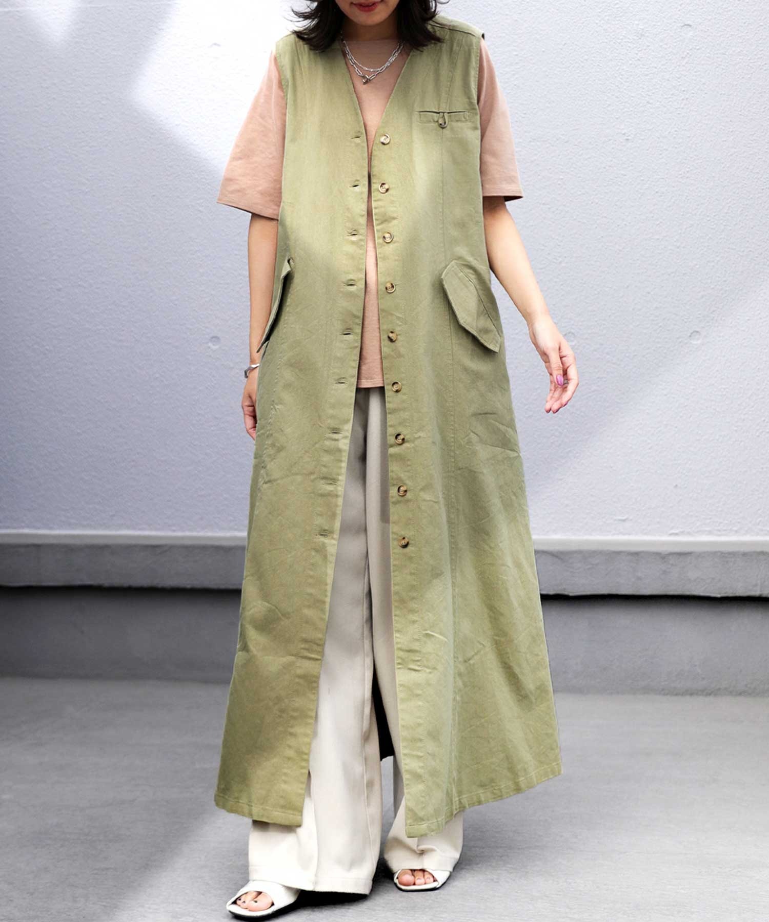 ワンピース 記念日 デコルテラインを綺麗魅せ 大人なノースリーブトレンチワンピ ワンピース 記念日 デコルテラインを綺麗魅せ 大人なノースリーブトレンチワンピ